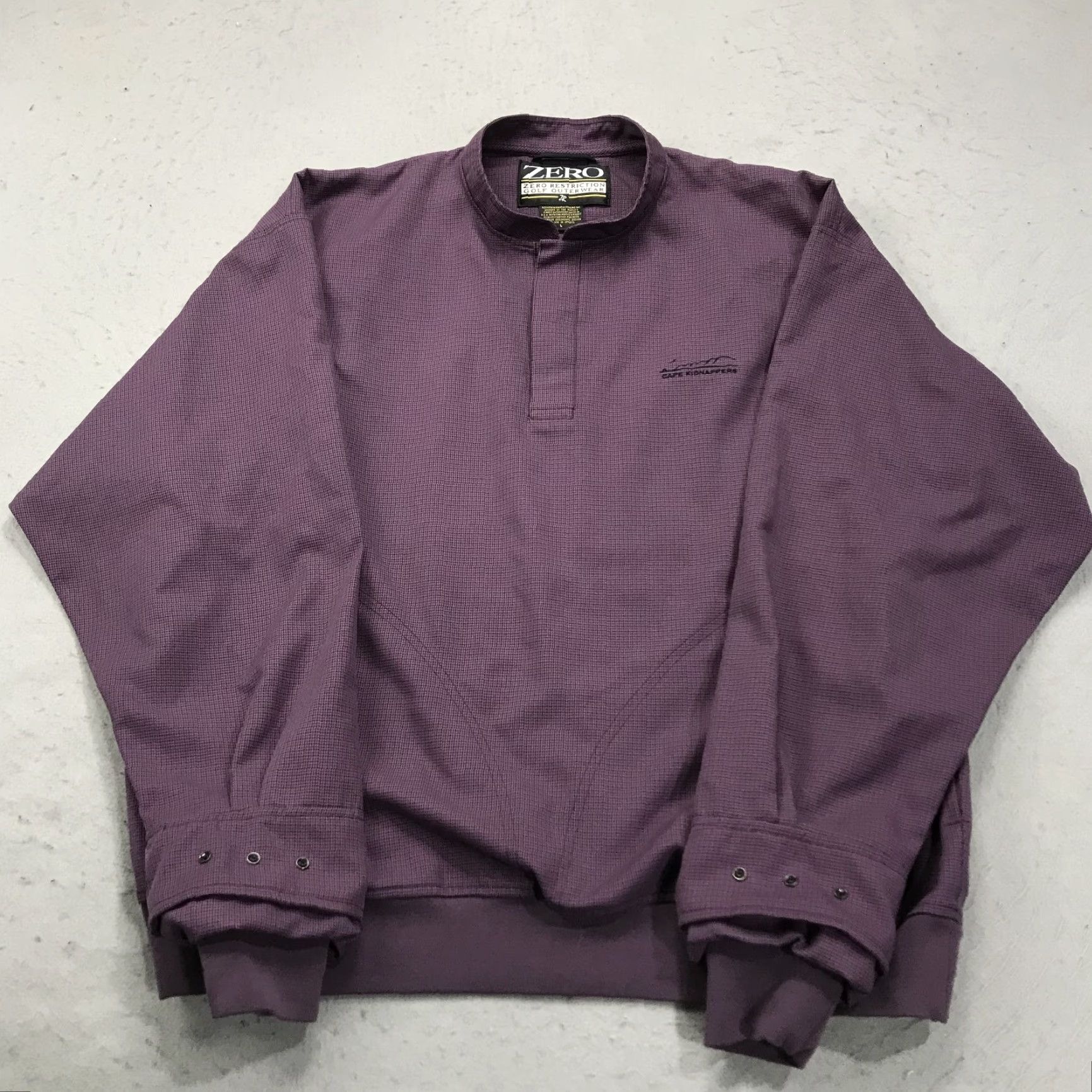 Vintage Cape Kidnappers Golf Jacket Mens Large Purple Check Zero Restriction Windbreaker Size US L / EU 52-54 / 3 - 2 Thumbnail