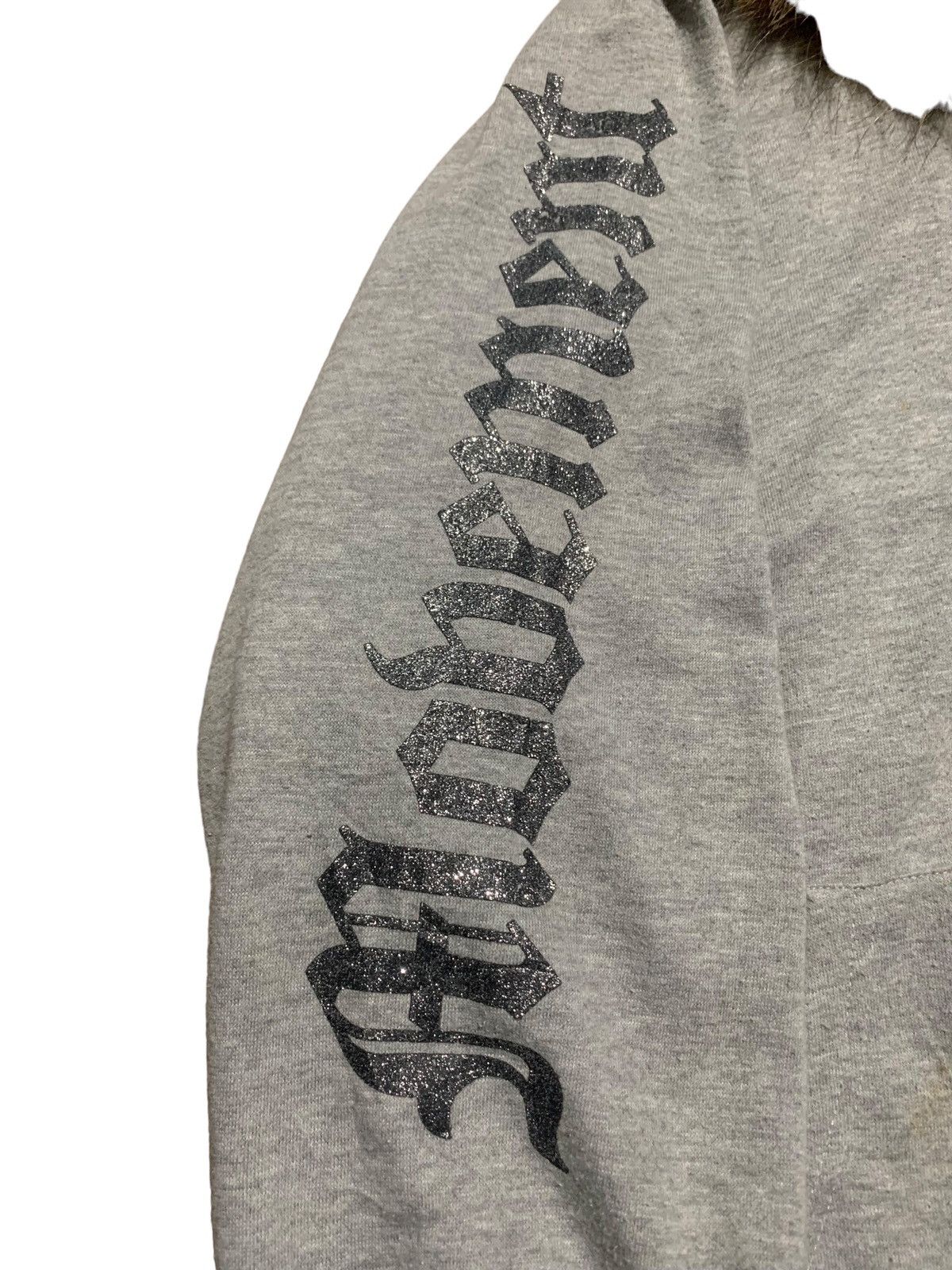 Plein Beaute baggy glitter skull poem fur hoodie oversized