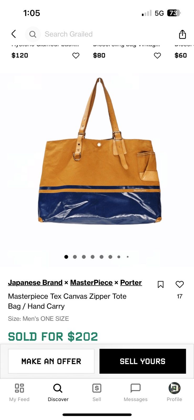 Japanese Brand × MasterPiece × Porter Masterpiece 🇯🇵 Master Tex Canvas Zipper Tote/ Hand Carry Bag Size ONE SIZE - 23 Thumbnail