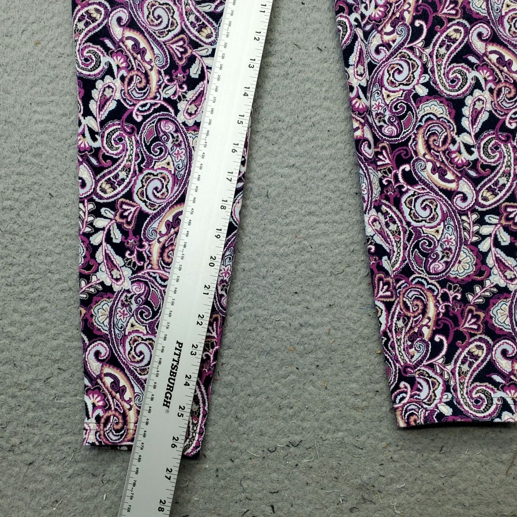 Lands' End Lands' End Womens L Leggings Multi Paisley Print High Waist Shaping Skinny Stretch Size 36" / US 14 / IT 50 - 4 Thumbnail