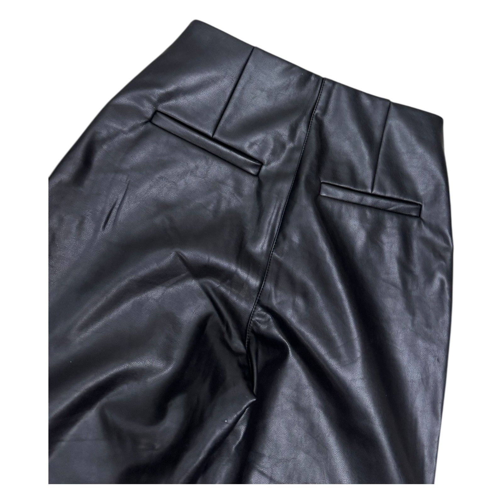 Abercrombie & Fitch ABERCROMBIE & FITCH Vegan Leather CURVE LOVE Flared Pants 00 Size 24" / US 00 / IT 34 - 4 Thumbnail