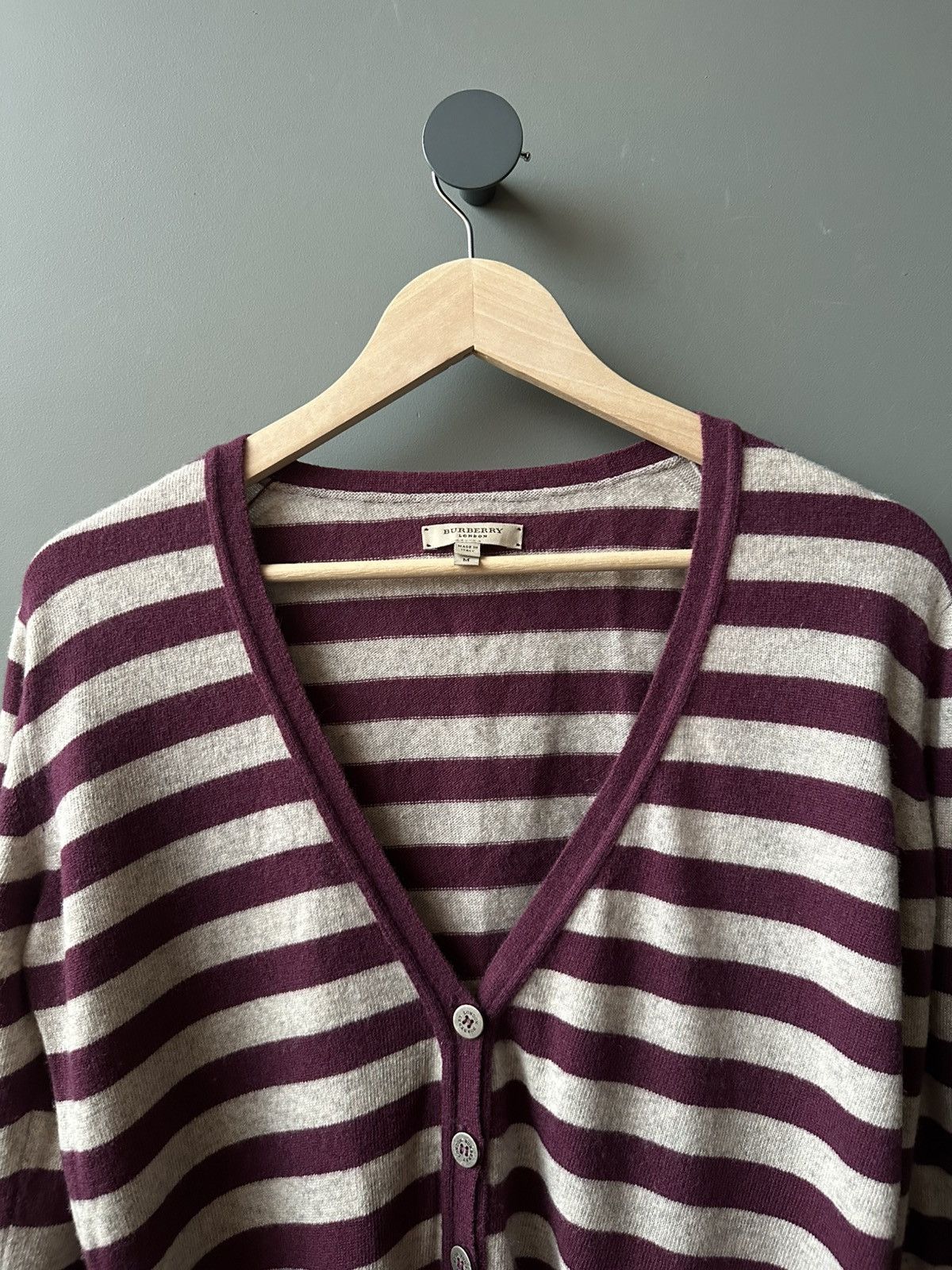 Burberry Burberry Knight Logo Striped Cardigan Sweater Size M / US 6-8 / IT 42-44 - 2 Thumbnail