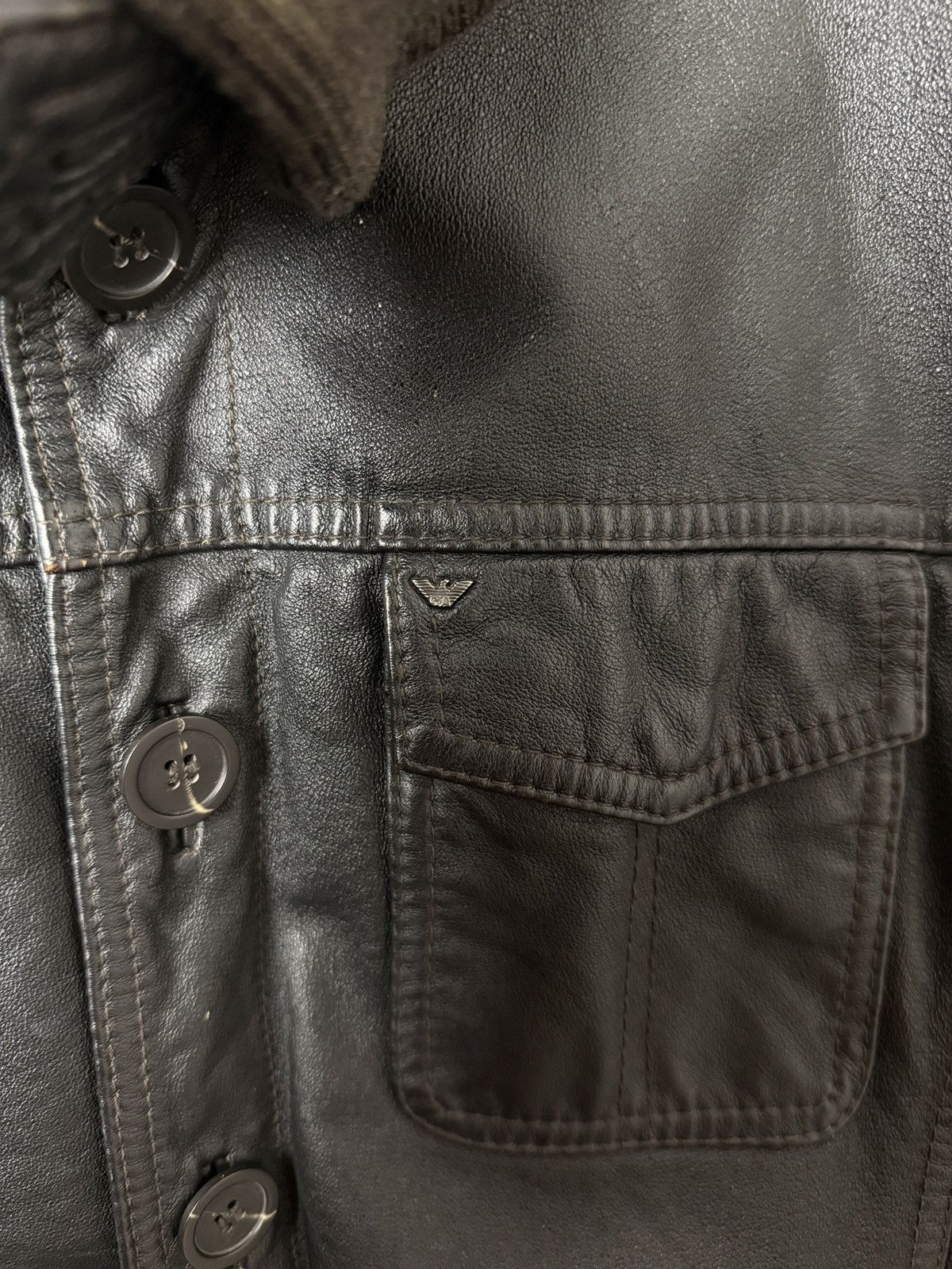 Giorgio Armani Armani Leather Jacket Multi Pocket Size 52 Size US L / EU 52-54 / 3 - 4 Thumbnail
