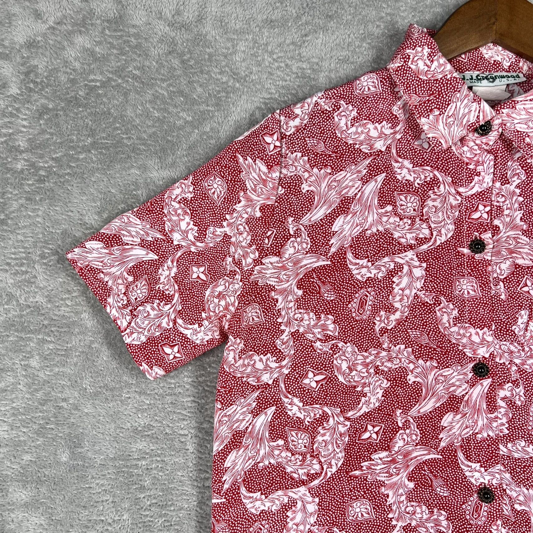 Vintage VINTAGE J.J. Greenwood Women’s Small Button Up Top Blouse Red Floral Dotted USA Shirt S Red 1970s Hippy Womens Size S / US 4 / IT 40 - 4 Thumbnail