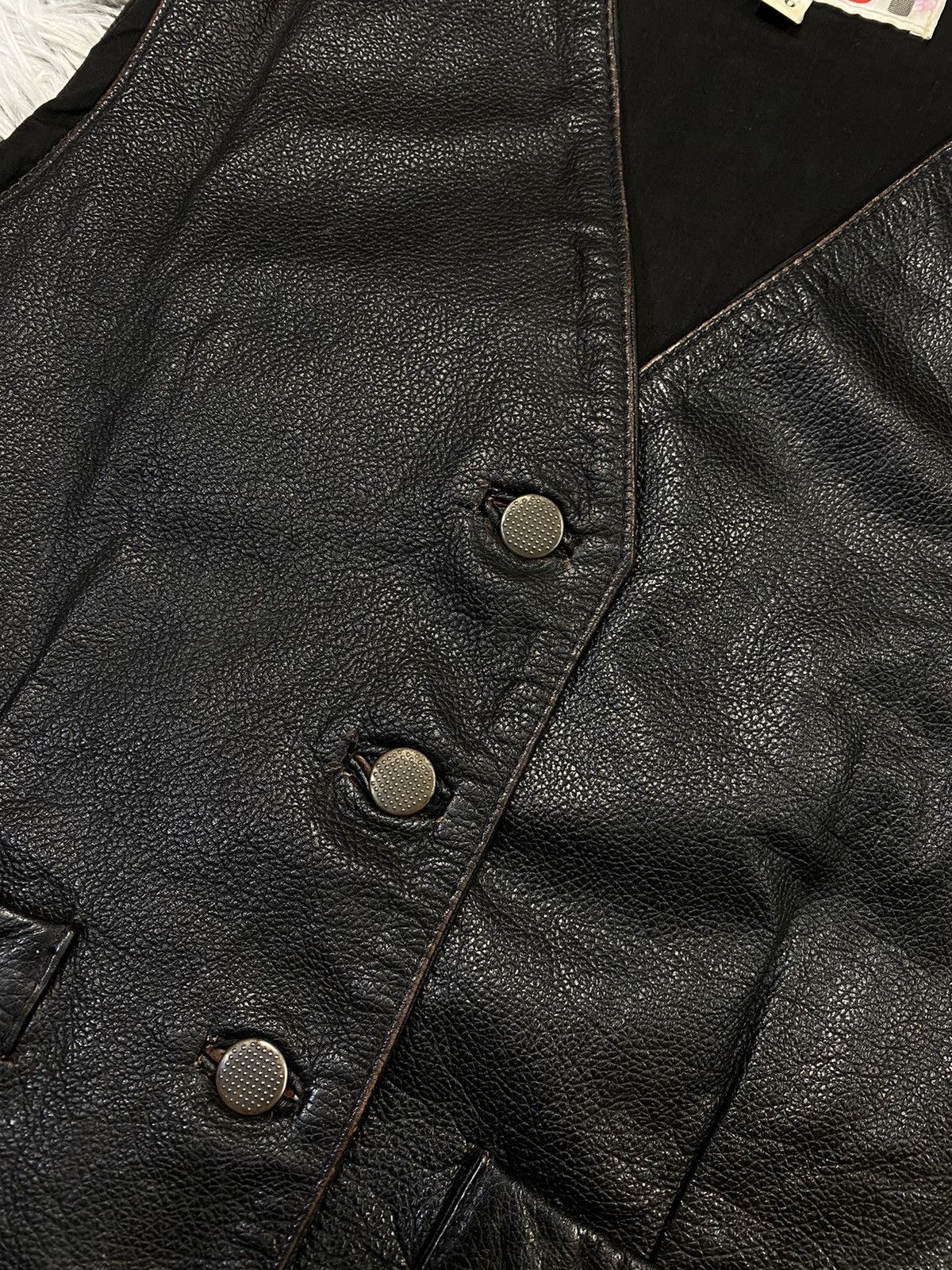 Leather Vintage Miss Joy Leather Vest Size 40 Size ONE SIZE - 3 Thumbnail