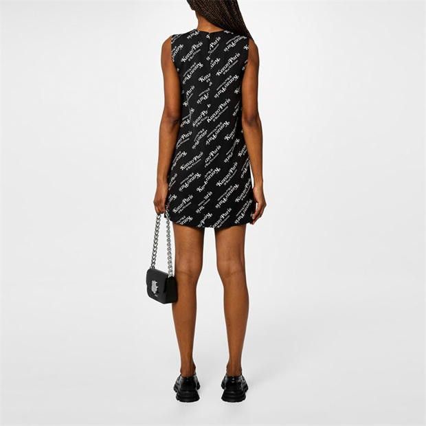 Kenzo o1g2r1mq1024 Mini Dress in Black & White Size S / US 4 / IT 40 - 6 Thumbnail