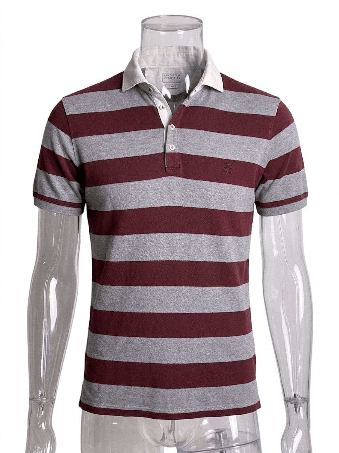 Brunello Cucinelli Brunello Cucinelli Striped Slim Denim Logo Polo Size US L / EU 52-54 / 3 - 11 Thumbnail