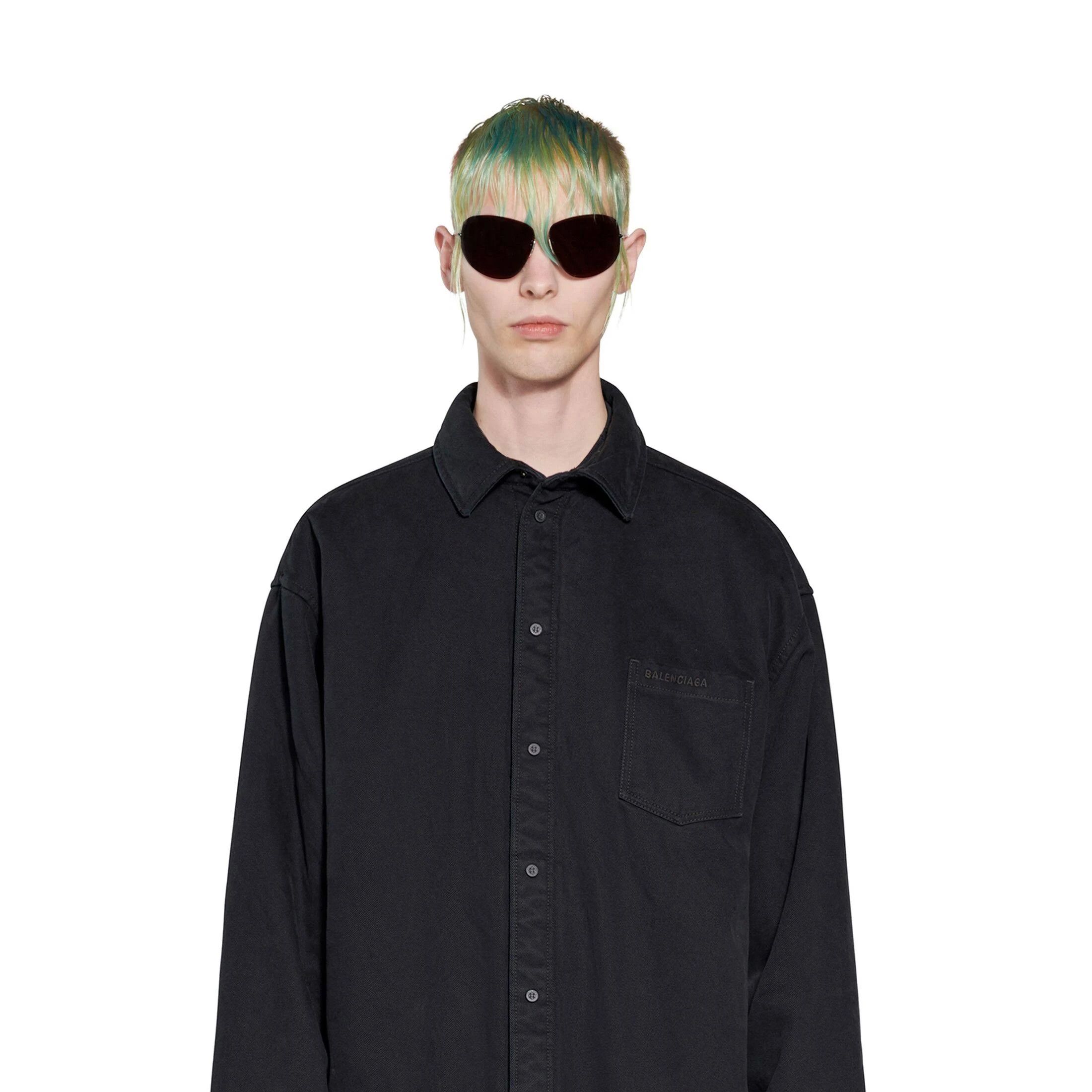Balenciaga o1bcso1str1024 Padded Shirt Large Fit in Black Size US S / EU 44-46 / 1 - 3 Thumbnail