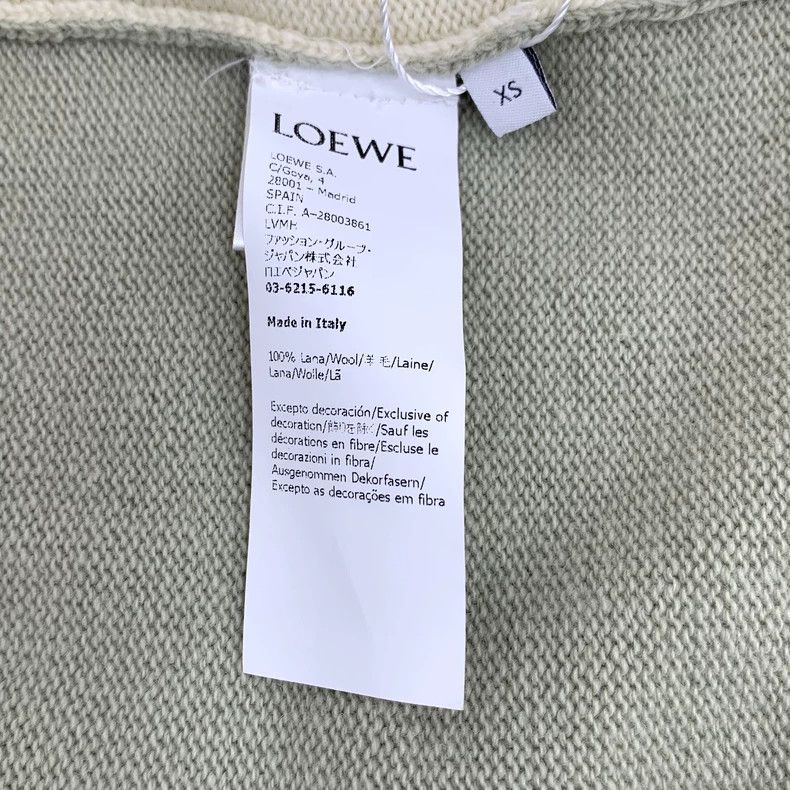 Loewe Loewe Muted beige logo embroidered collar long sleeve knit Size XS / US 0-2 / IT 36-38 - 6 Thumbnail