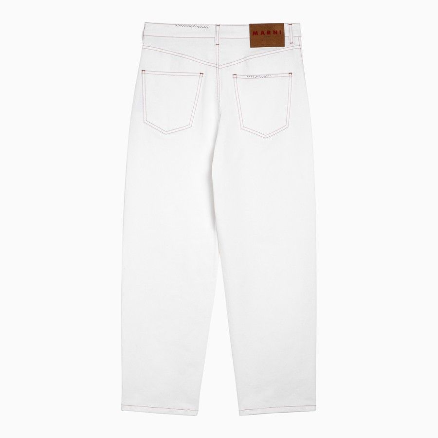 Marni o1d2blof0824 Logo Jeans in White Size 28" / US 6 / IT 42 - 2 Thumbnail