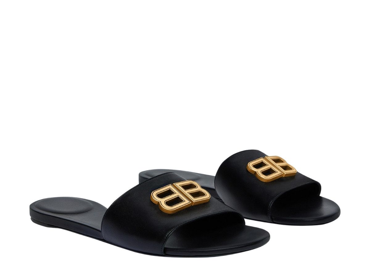 Balenciaga o1la1rc1a1024 Groupie Sandals in Black/Gold Size US 6 / IT 36 - 3 Thumbnail