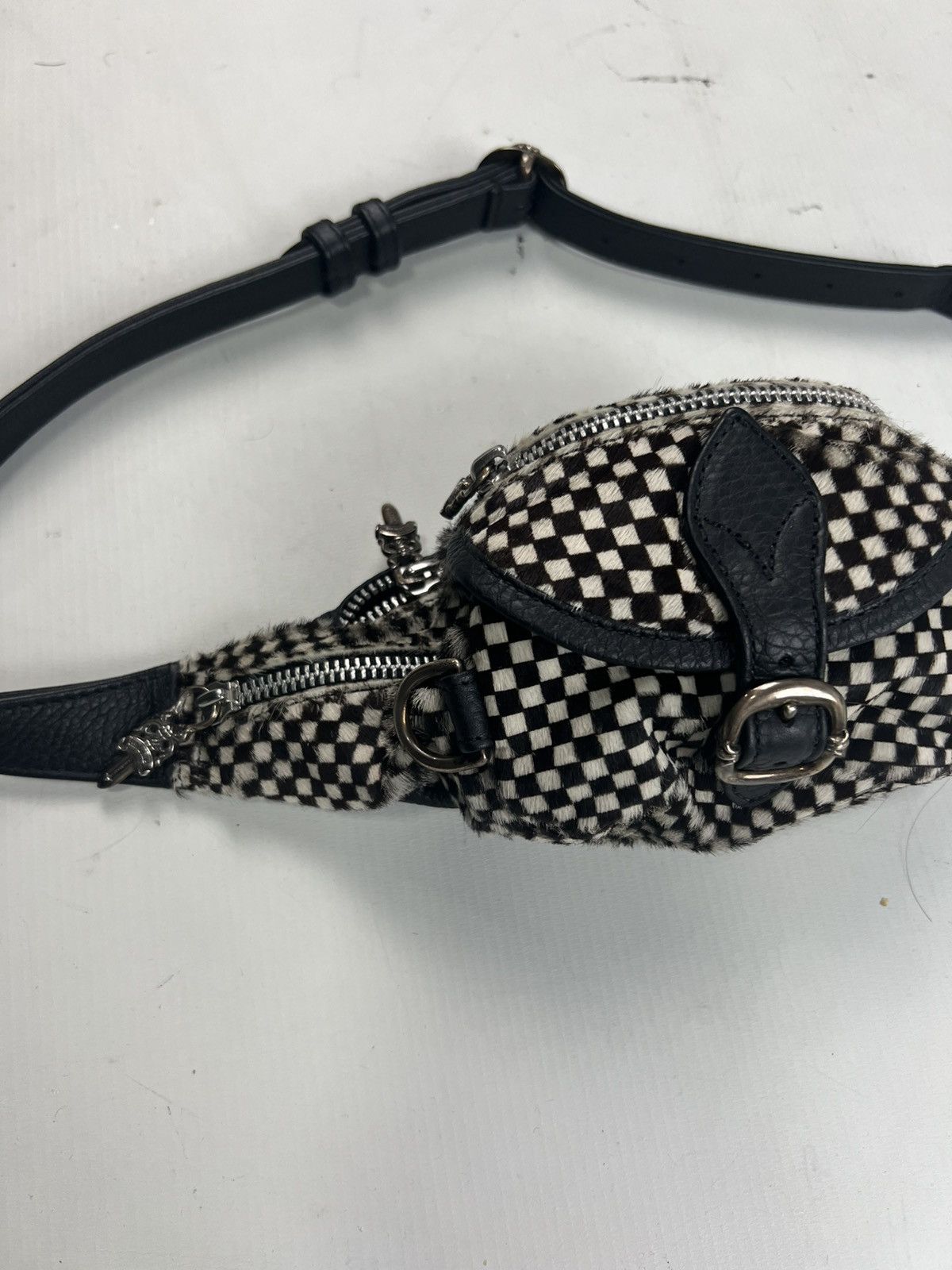 Chrome Hearts CHROME HEARTS CHECKERED PONYHAIR SATCHEL SNAT BAG SZ:OS Size ONE SIZE - 3 Thumbnail