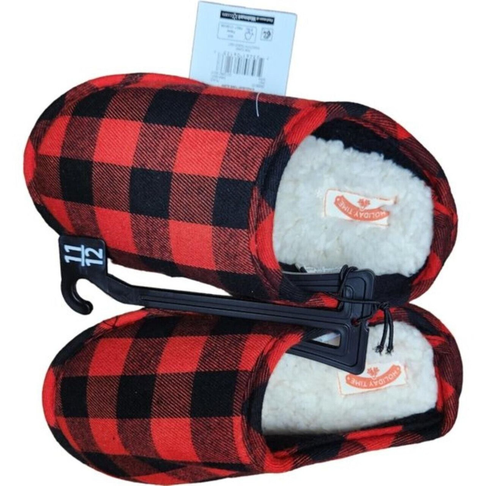 Other Holiday Time Slippers Size 2-3 Buffalo Plaid Houseshoe Size US 5 / EU 37 - 1 Thumbnail