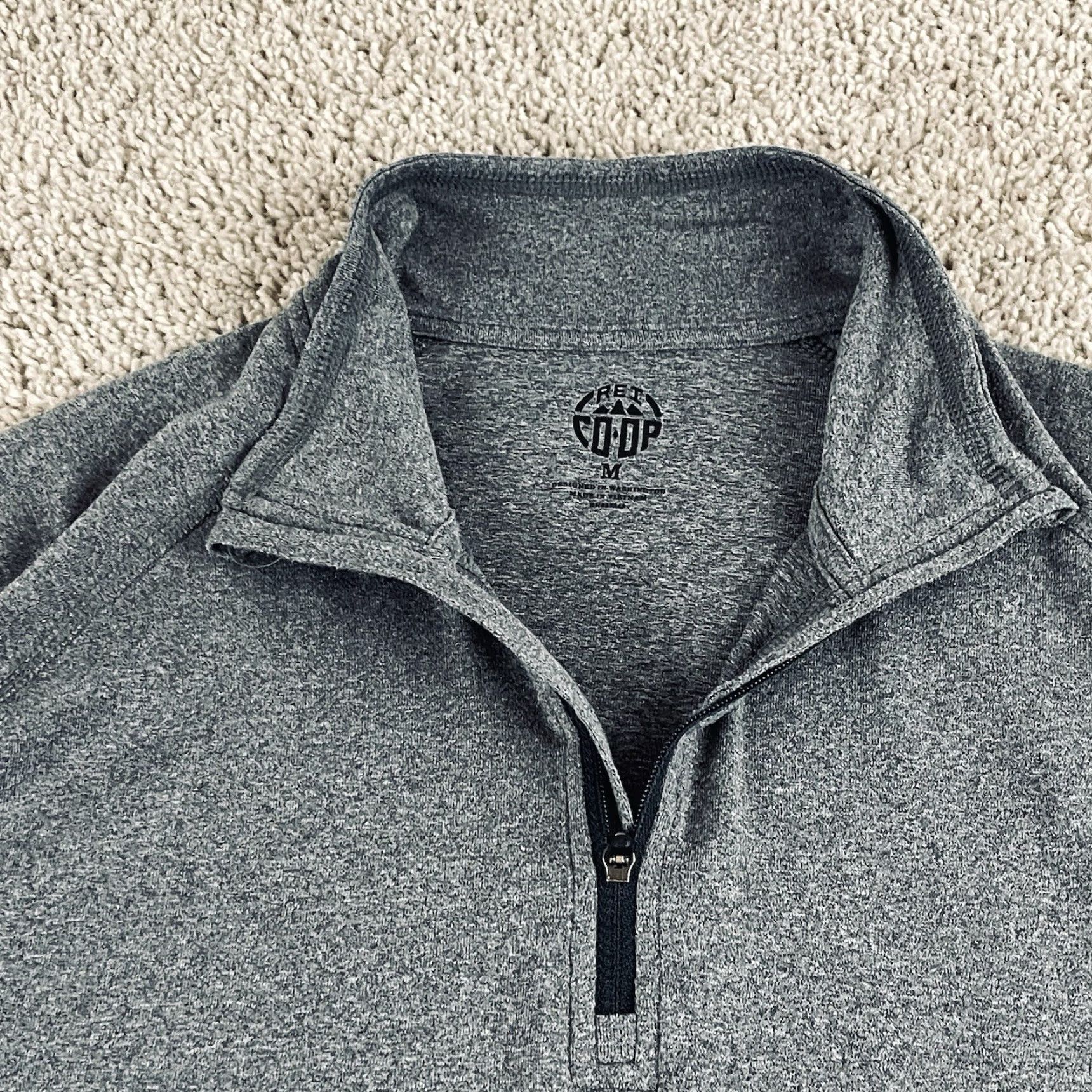 Vintage REI Pullover Men M Gray 1/4 Zip Mock Neck Long Sleeve Casual Shirt Outdoors Hiking F317 Size US M / EU 48-50 / 2 - 4 Thumbnail