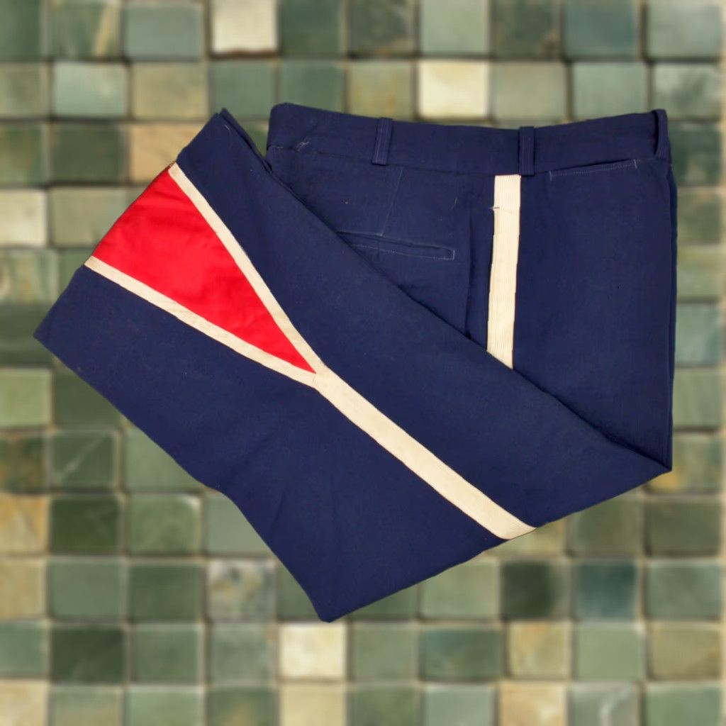 Vintage Vintage Craddock Uniform Men’s VTG 50s Blue & Red Band Uniform Flared Pants 38x26.5 Wool 1950s Inseam 26.5 Mens Size US 38 / EU 54 - 1 Thumbnail