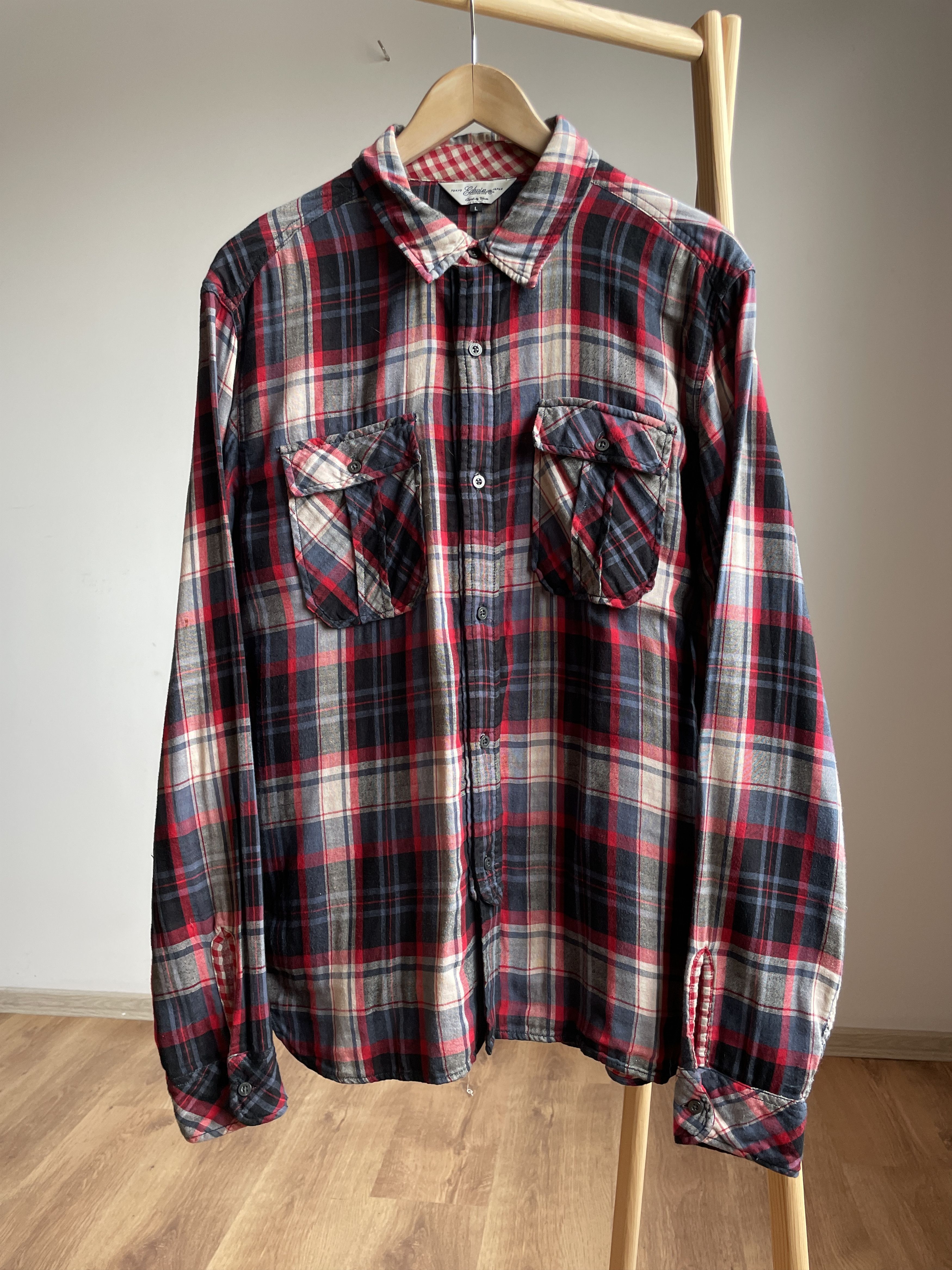 Edwin Edwin Plaid Shin Double Face Shirt Size L Size US L / EU 52-54 / 3 - 1 Thumbnail