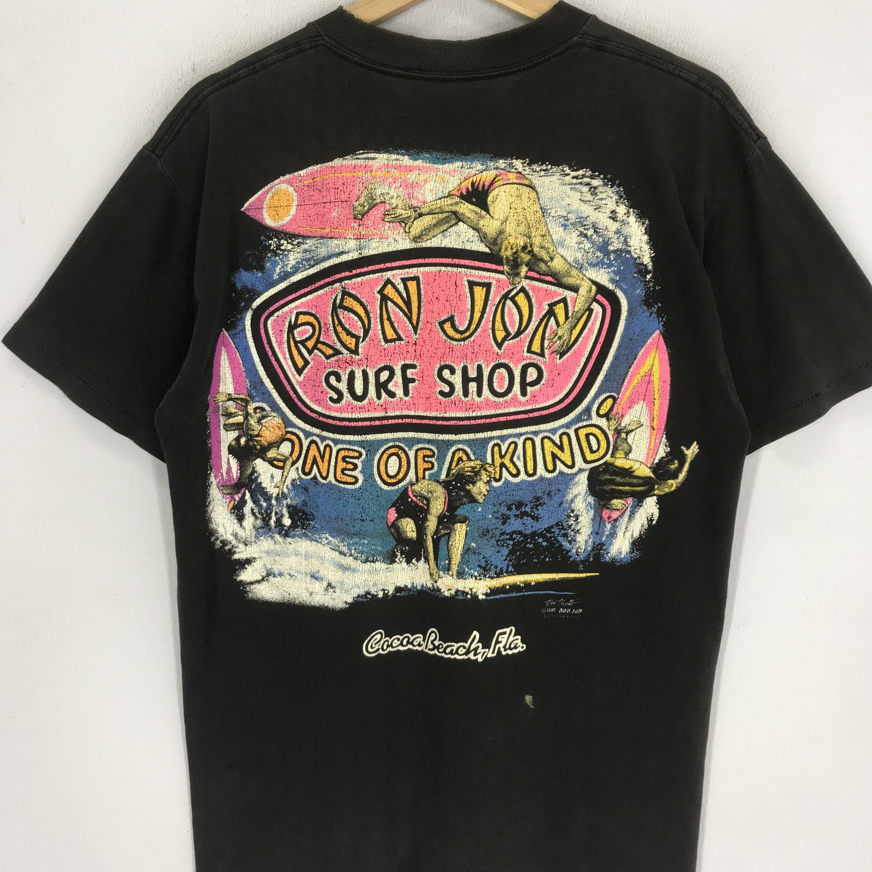 Ron Jon Surf Shop × Vintage Vintage 90's Ron Jon Surf Shop Surfing Black Tshirt Size US M / EU 48-50 / 2 - 4 Thumbnail