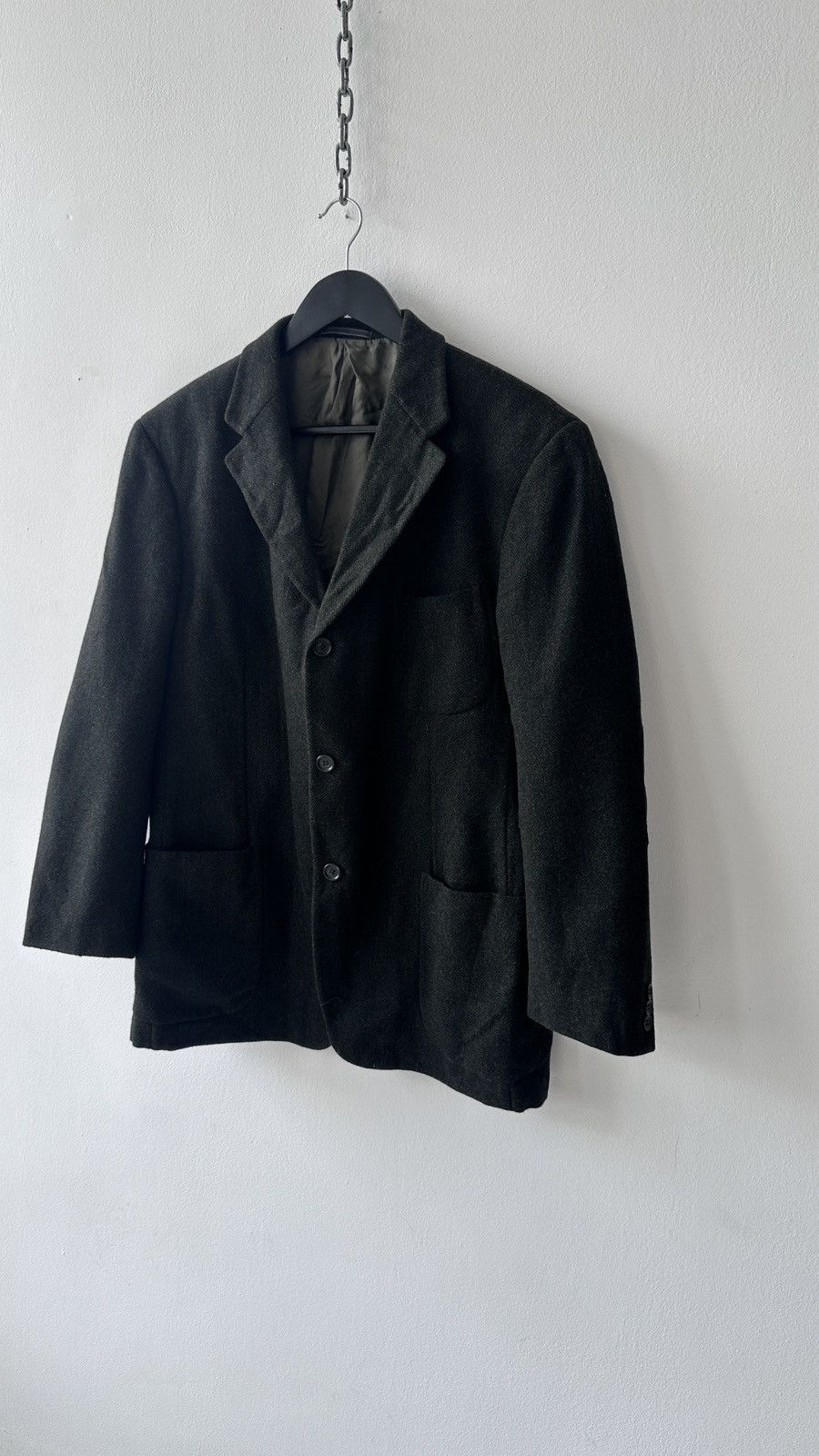 Ermenegildo Zegna Vtg Zegna Soft Green Herringbone Wool Blazer Dark Academia Size 42R - 5 Thumbnail