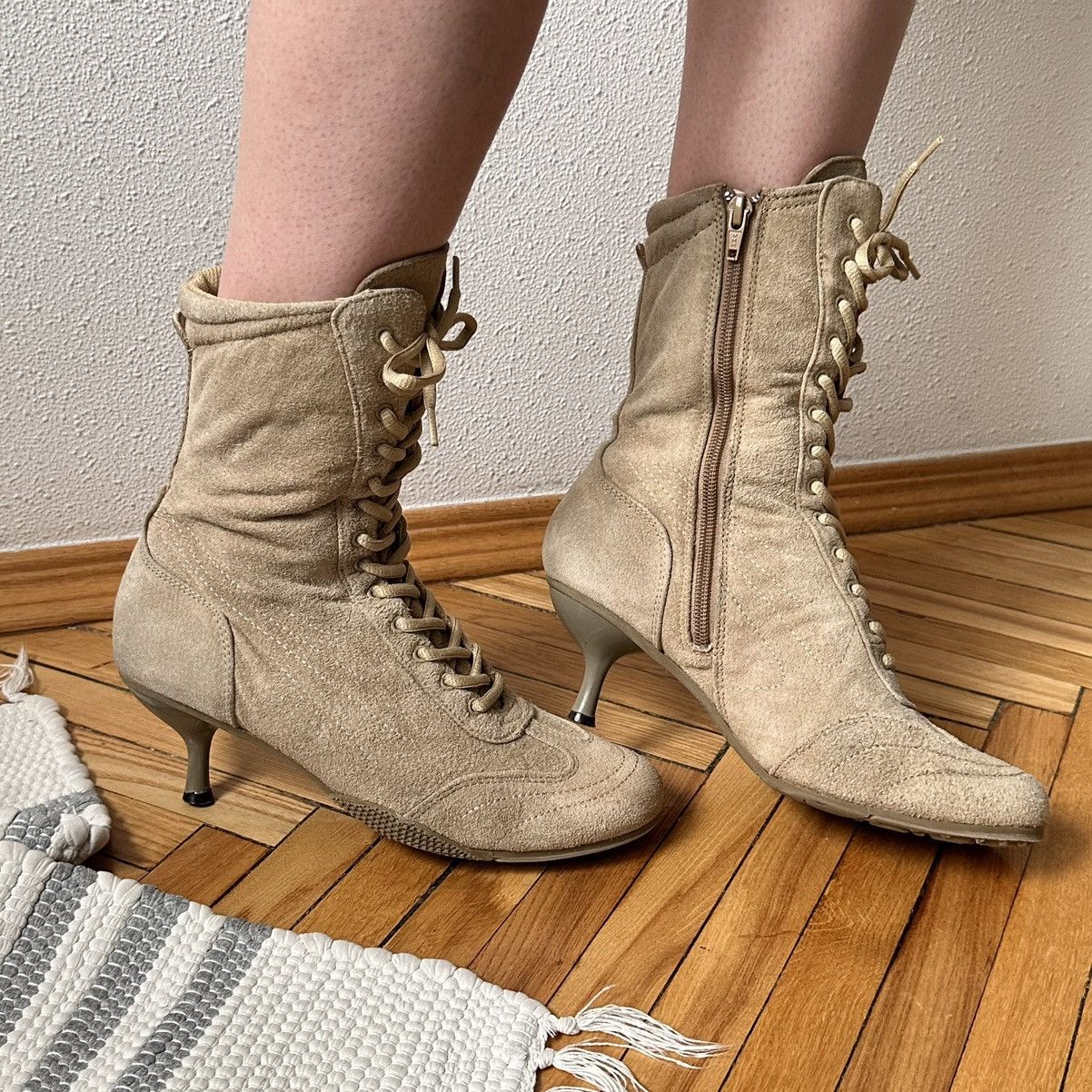 New Rock Cyber Y2K Moto Boots Kitten Heels Prada Miu Miu Vibe Size US 8 / IT 38 - 3 Thumbnail