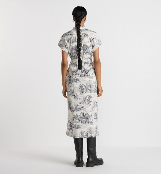 Dior o1w1db10326 511R87 Mid-Length Dress in White/Blue Size L / US 10 / IT 46 - 4 Thumbnail