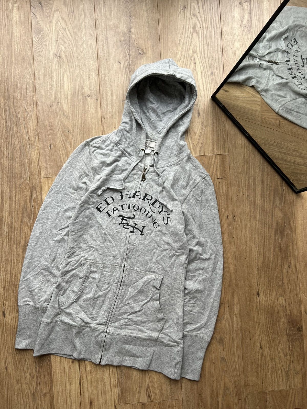Ed Hardy 00’s ED HARDY TATTOING BIRD ZIP HOODIE Y2K VINTAGE Size S / US 4 / IT 40 - 2 Thumbnail