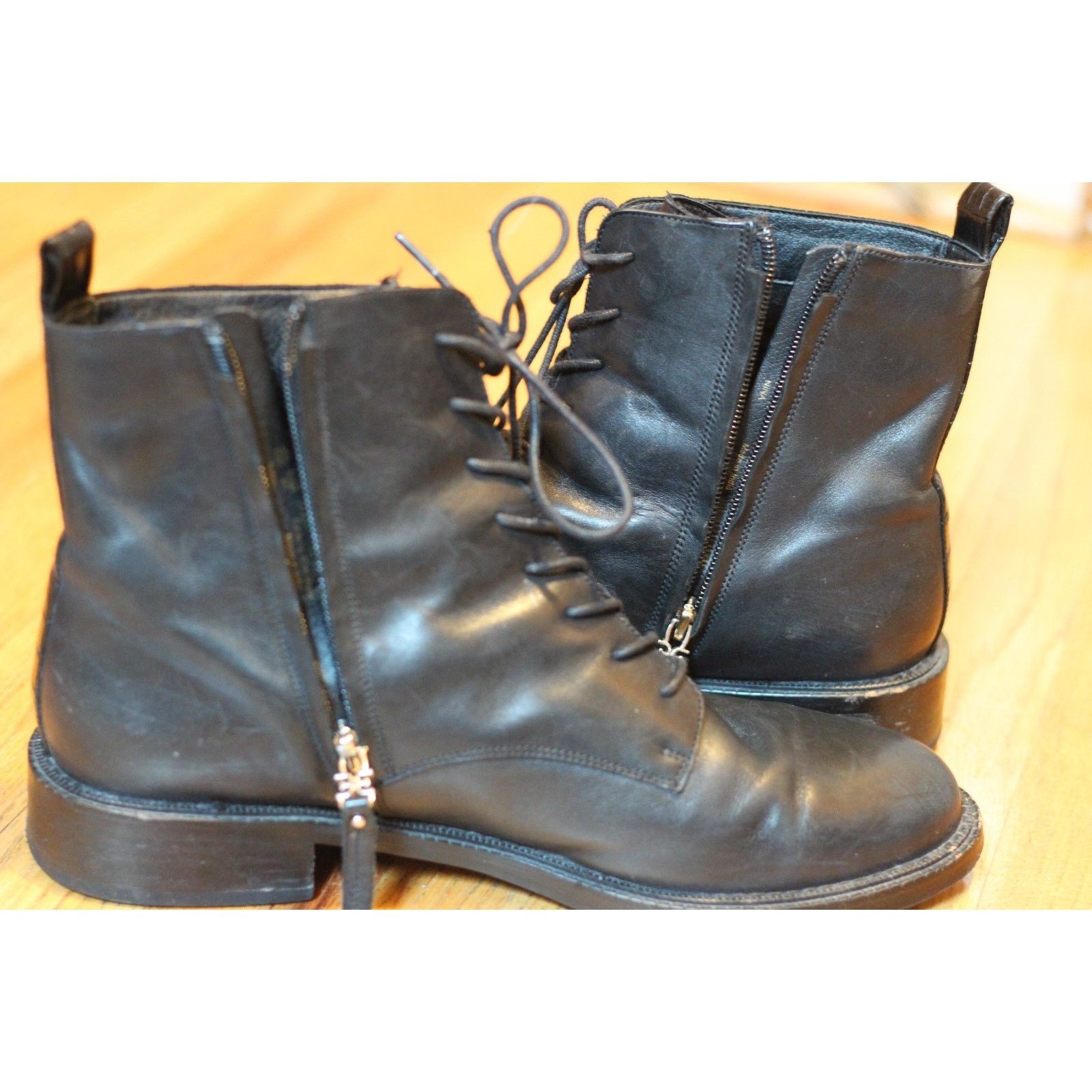 Sam Edelman Womens Size 10 - Sam Edelman Nina Black Leather Combat Boots Size US 10 / IT 40 - 3 Thumbnail