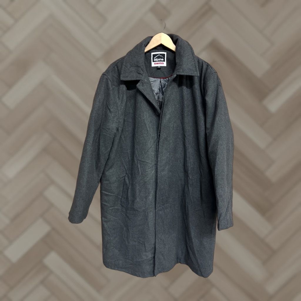 Vintage Alpine Swiss Mens Gray Wool Pea Coat L NWT Coat Mens Gray Wool Pea Coat NWT Size US L / EU 52-54 / 3 - 1 Thumbnail