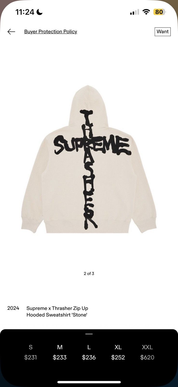 Supreme × Thrasher 2024 supreme x trasher zip up hooded sweatshirt 