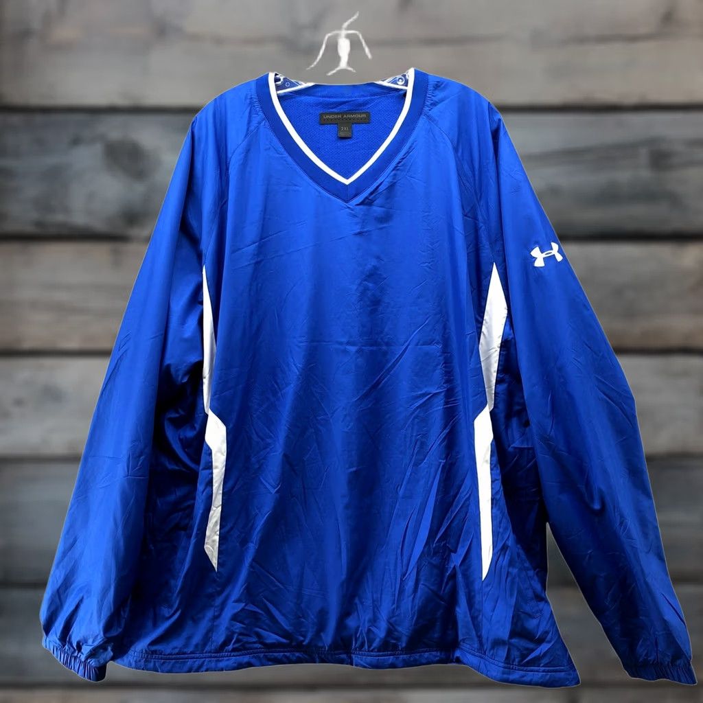 Under Armour Under Armour Windbreaker V-Neck Pullover Mens 2XL Blue Jacket Training Active Size US XXL / EU 58 / 5 - 1 Thumbnail