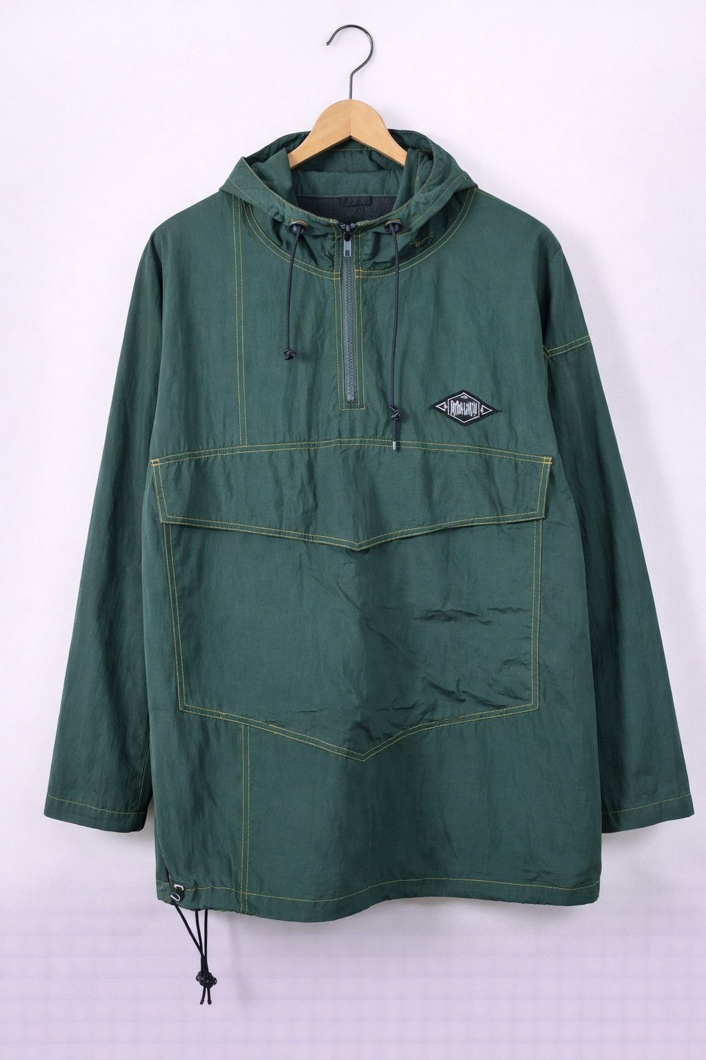 Japanese Brand Vintage PRACT Olive Green Hooded Pullover Jacket Anorak Size US L / EU 52-54 / 3 - 1 Thumbnail