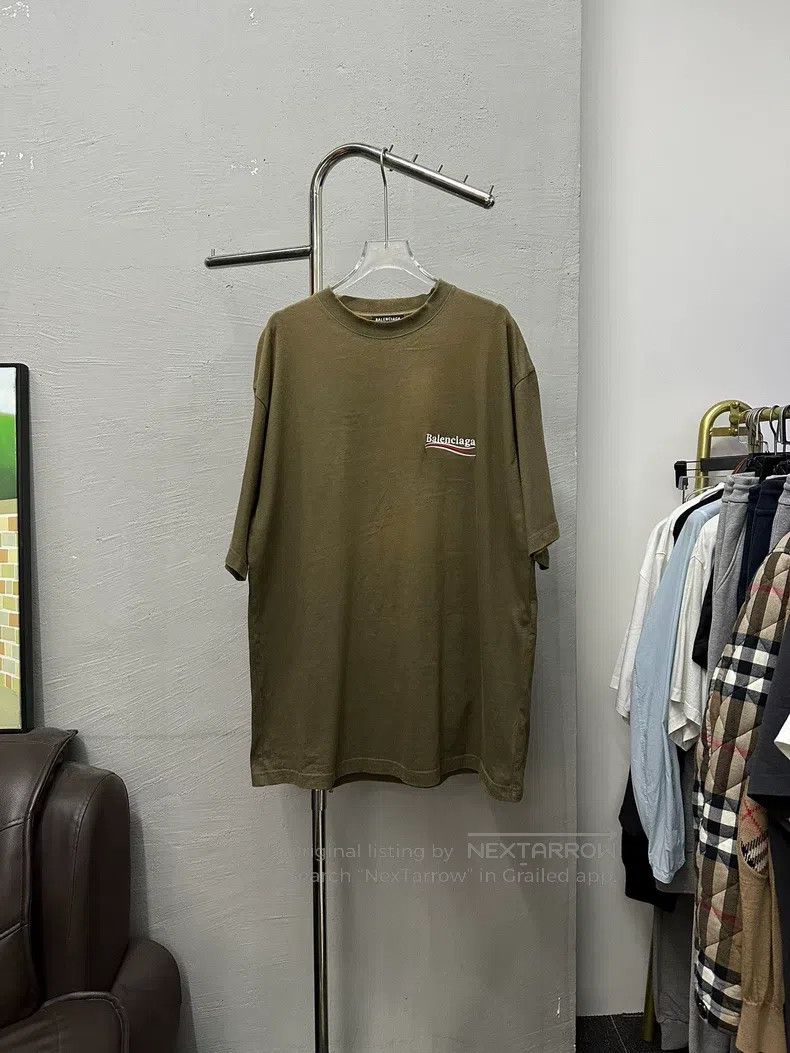 Balenciaga Balenciaga Military Green Coke Embroidered Short Sleeve Size US M / EU 48-50 / 2 - 1 Thumbnail