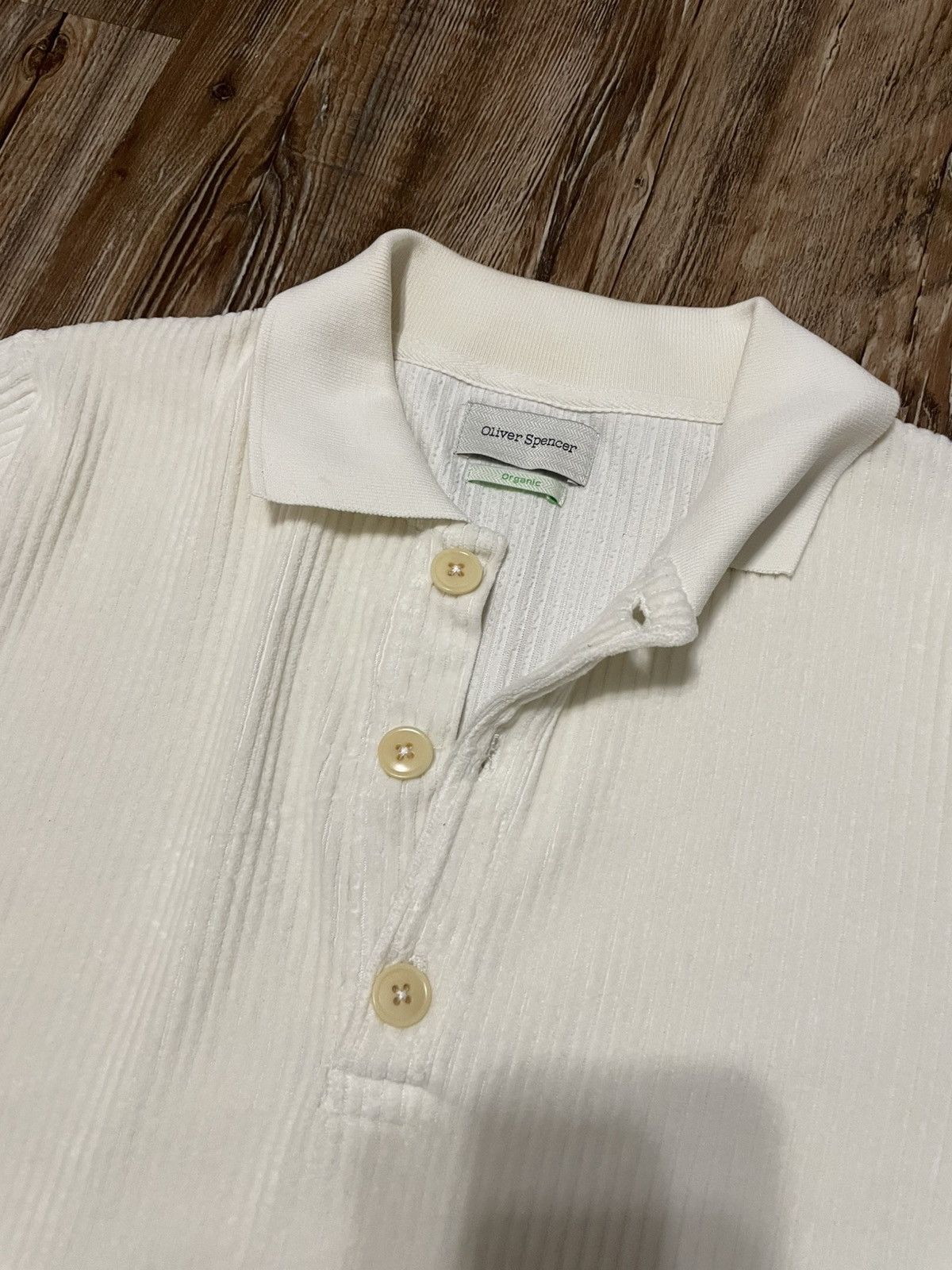 Oliver Spencer Oliver Spencer Wide Wale Corduroy Cream Pullover Polo Shirt Size US S / EU 44-46 / 1 - 2 Thumbnail