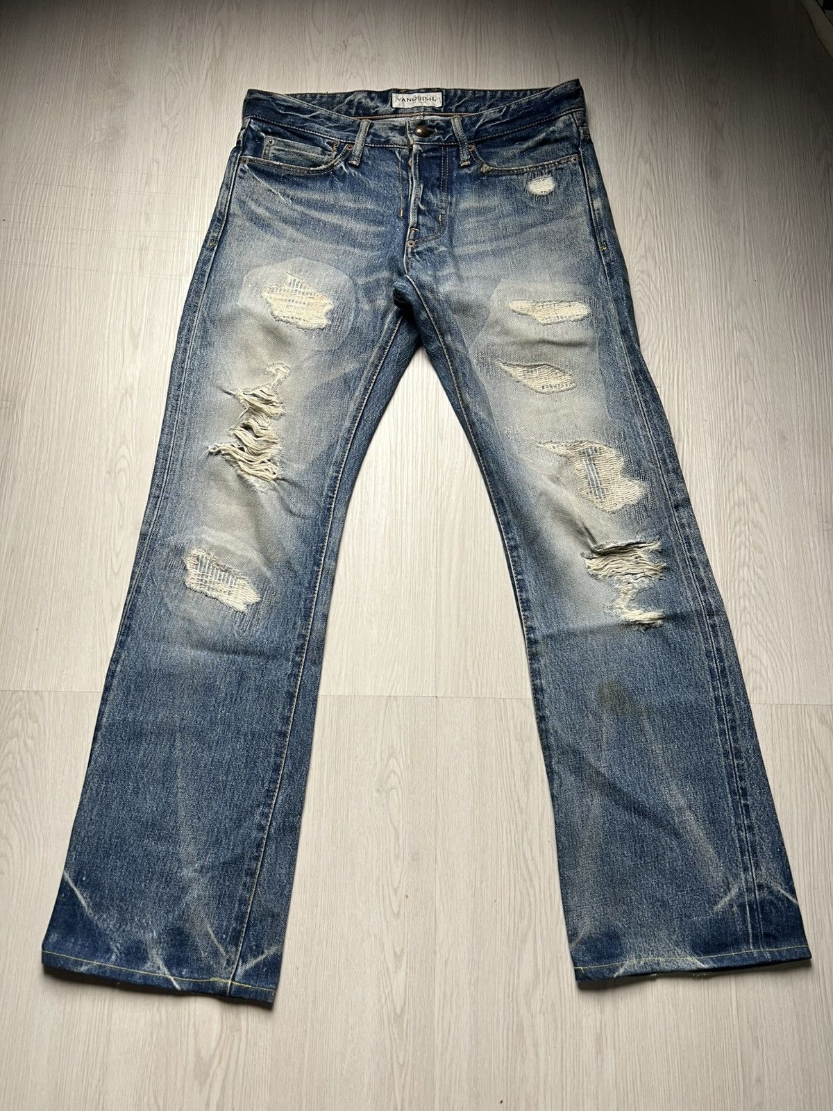 Japanese Brand Vanquish Distressed Boro Bootcut Jeans Kapital Boro Inspired Size US 30 / EU 46 - 1 Thumbnail