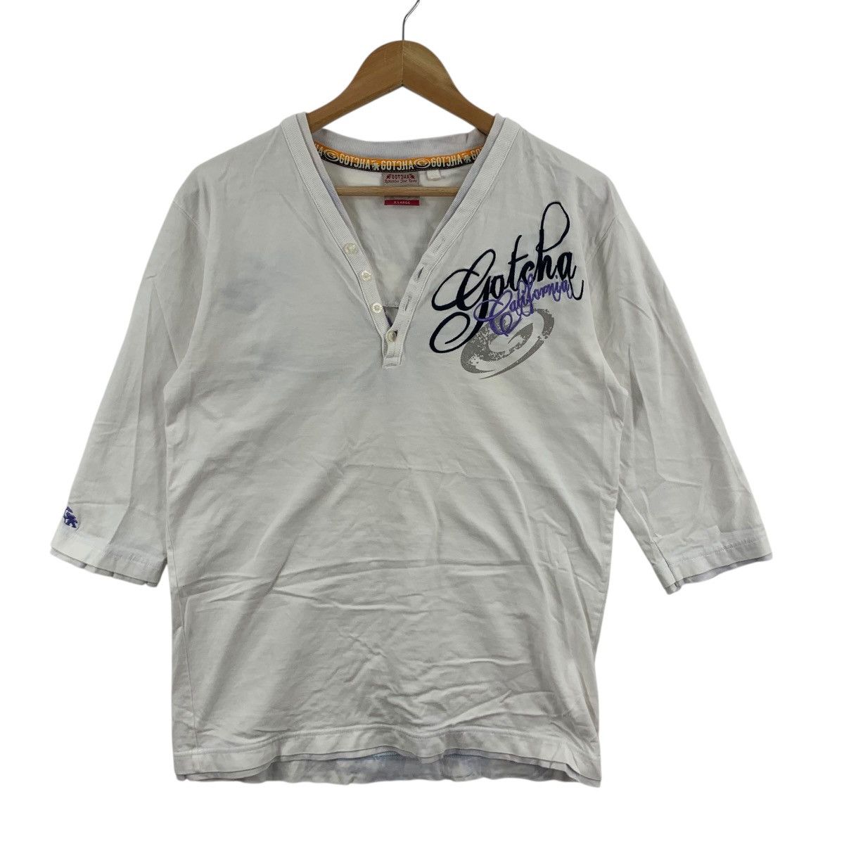 Gotcha GOTCHA CALIFORNIA Weather Proven Henley Tee Shirt Top Size XL / US 12-14 / IT 48-50 - 4 Thumbnail