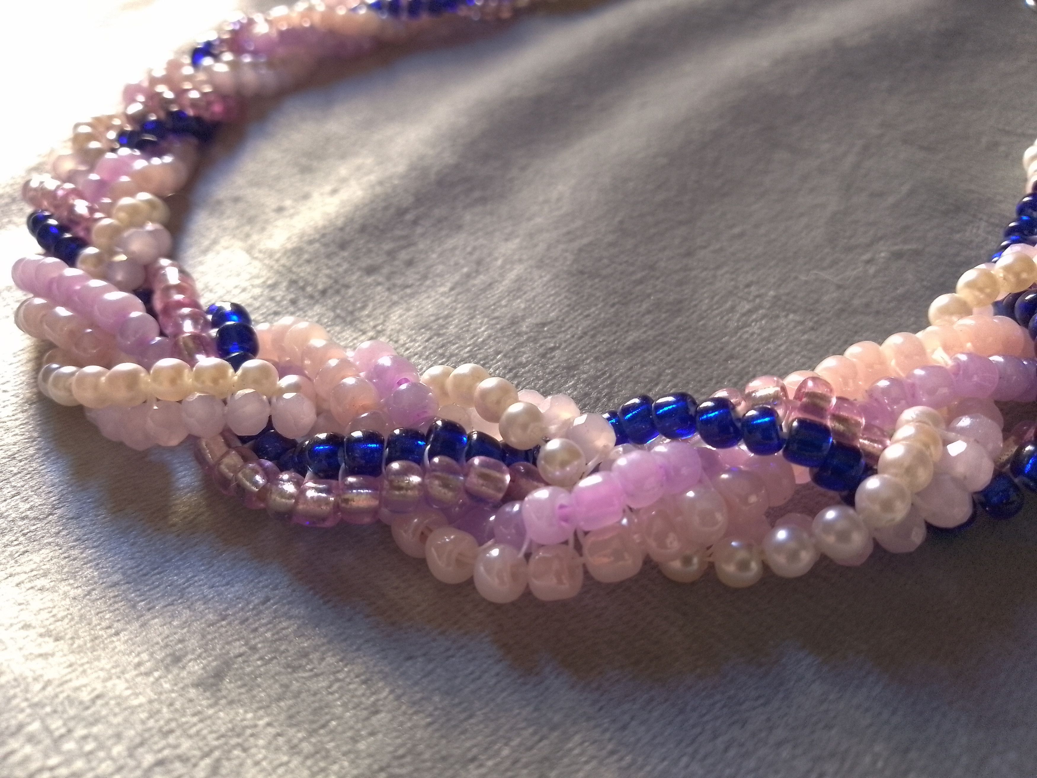 Handmade Necklace Braided Vintage Style Pearls Crystals Elegant Size ONE SIZE - 3 Thumbnail