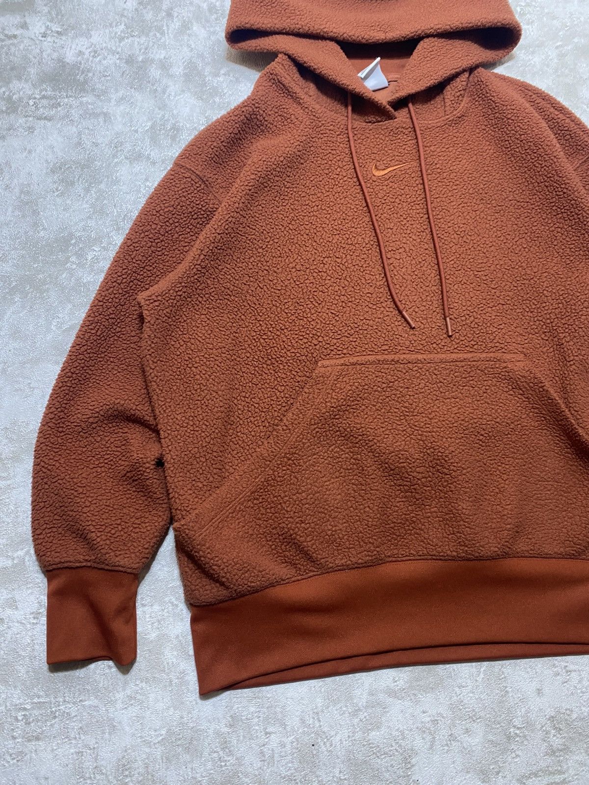 Nike Nike Centre Swoosh Sherpa Fleece Hoodie – Burnt Orange Size US S / EU 44-46 / 1 - 2 Thumbnail