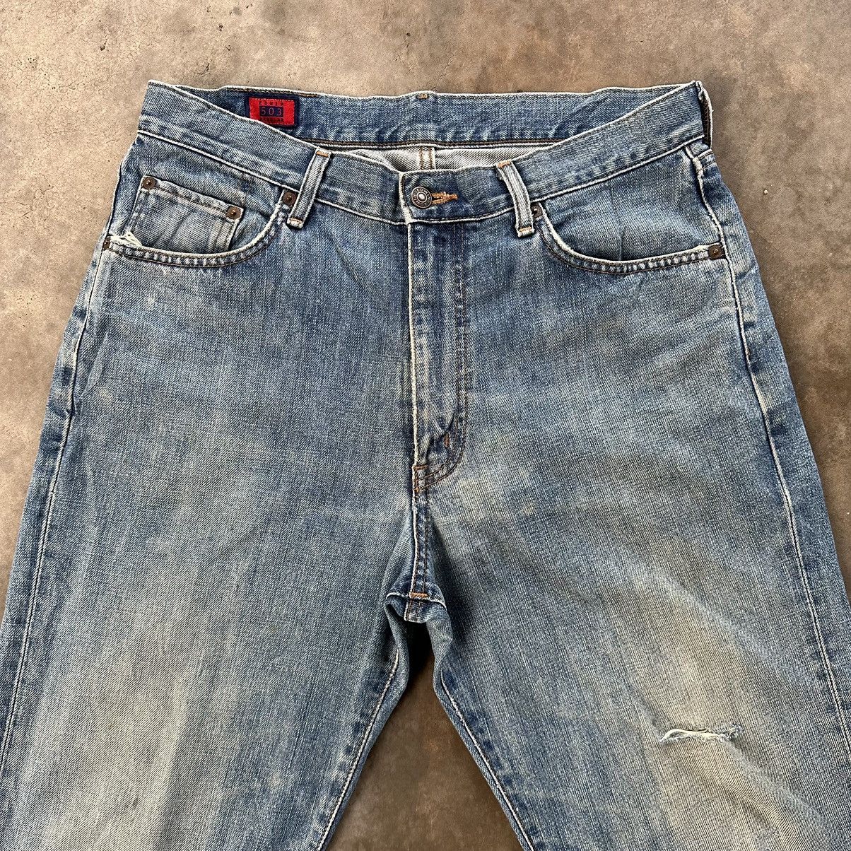 Japanese Brand Vintage Edwin Faded Distressed Sick Denim Jean Pant W33 Size US 33 - 3 Thumbnail
