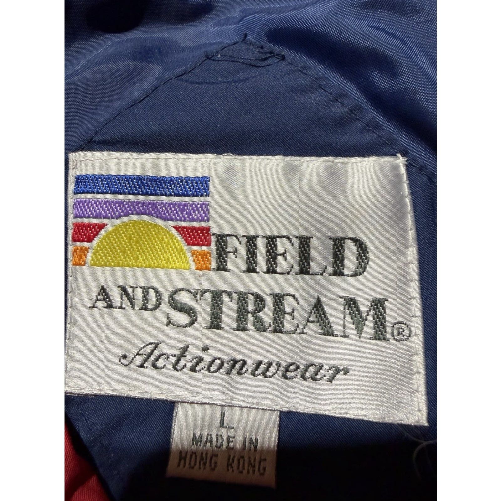Vintage VINTAGE Field & Stream Womens Windbreaker Jacket Large Red Blue Snap Front Size L / US 10 / IT 46 - 3 Thumbnail