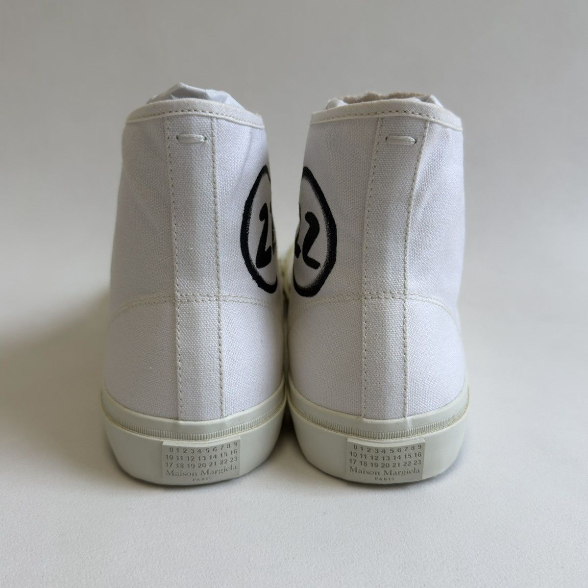 Maison Margiela White Canvas High Top Tabi Sneakers Size US 9 / EU 42 - 13 Thumbnail
