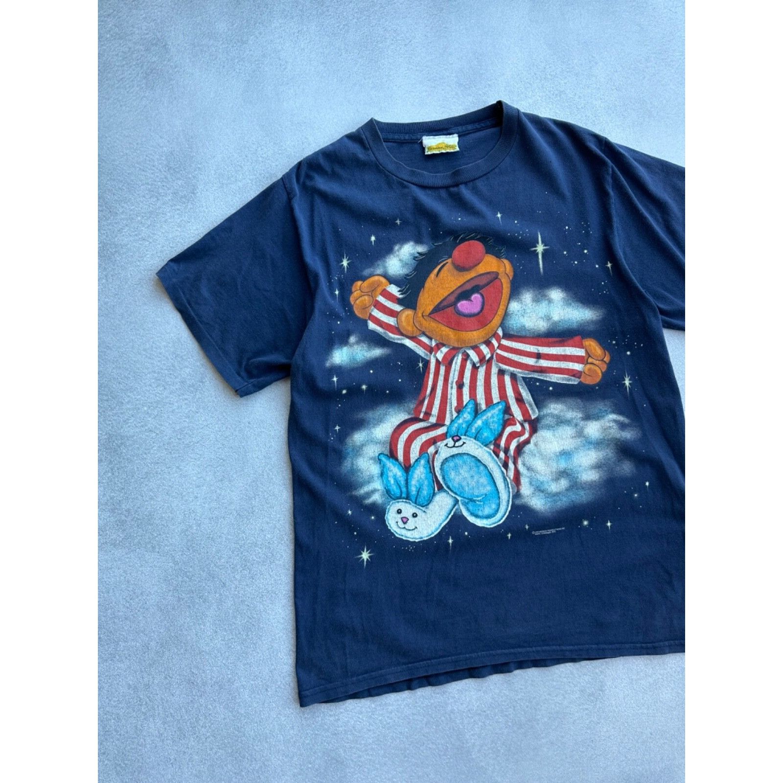 Vintage Sesame Street Ernie in pajamas Vtg Jim Henson doublesided Size US L / EU 52-54 / 3 - 2 Thumbnail