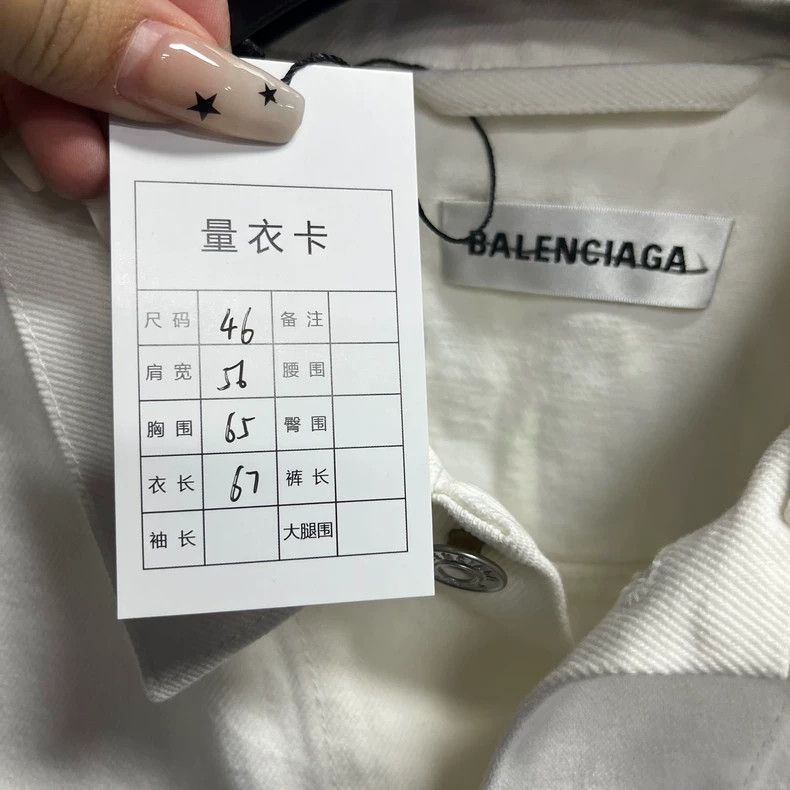 Balenciaga Balenciaga latest white back letter logo stone washed denim Size US L / EU 52-54 / 3 - 2 Thumbnail