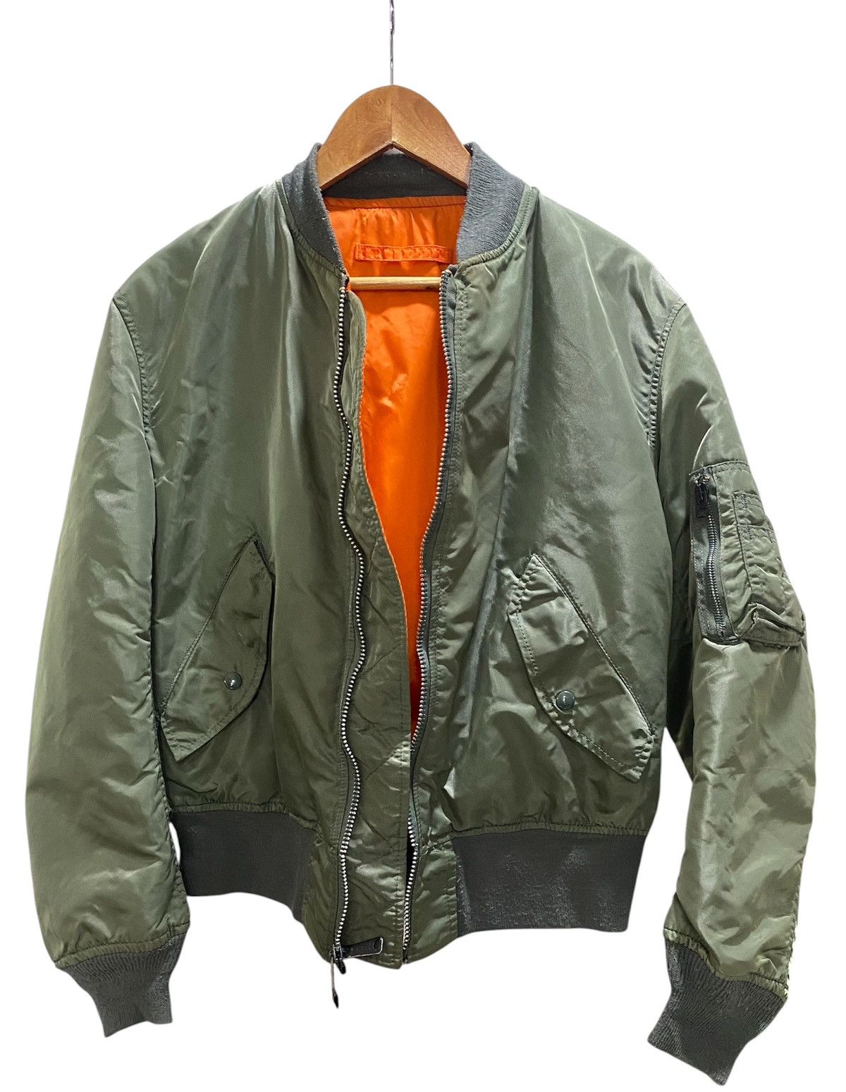 Alpha Industries Vintage 90s Alpha Industries Ma-1 Bomber Jacket Olive Green Size US M / EU 48-50 / 2 - 3 Thumbnail