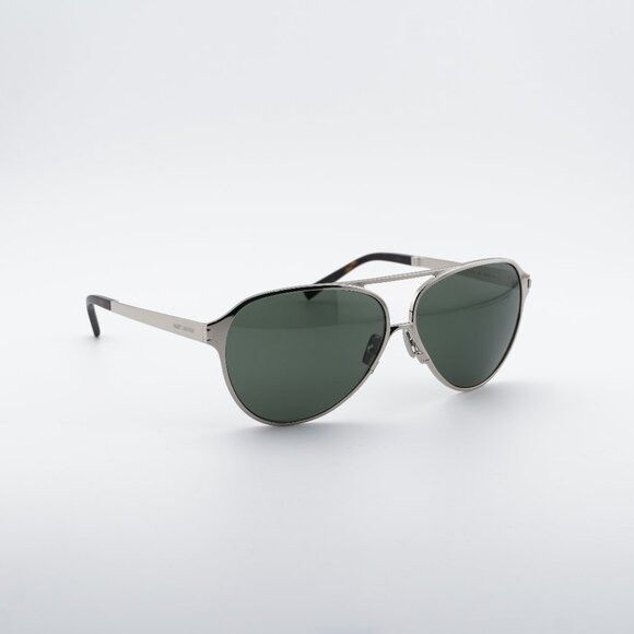 Saint Laurent Paris Saint Laurent SL734 002 Sunglasses Silver Aviator Frame Size ONE SIZE - 1 Thumbnail