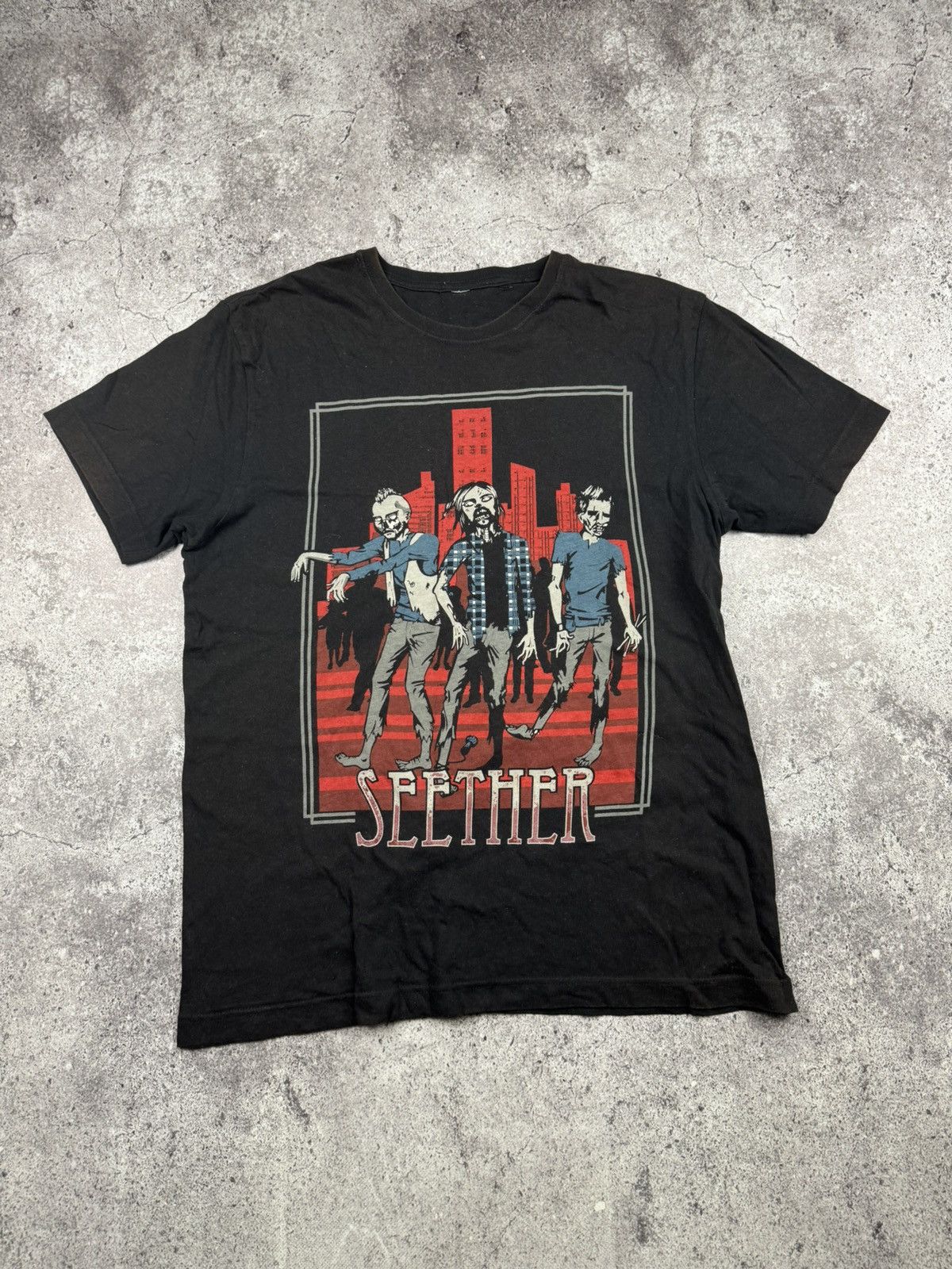 Band Tees × Vintage Vintage y2k seether band concert faded black t-shirt Size US M / EU 48-50 / 2 - 3 Thumbnail