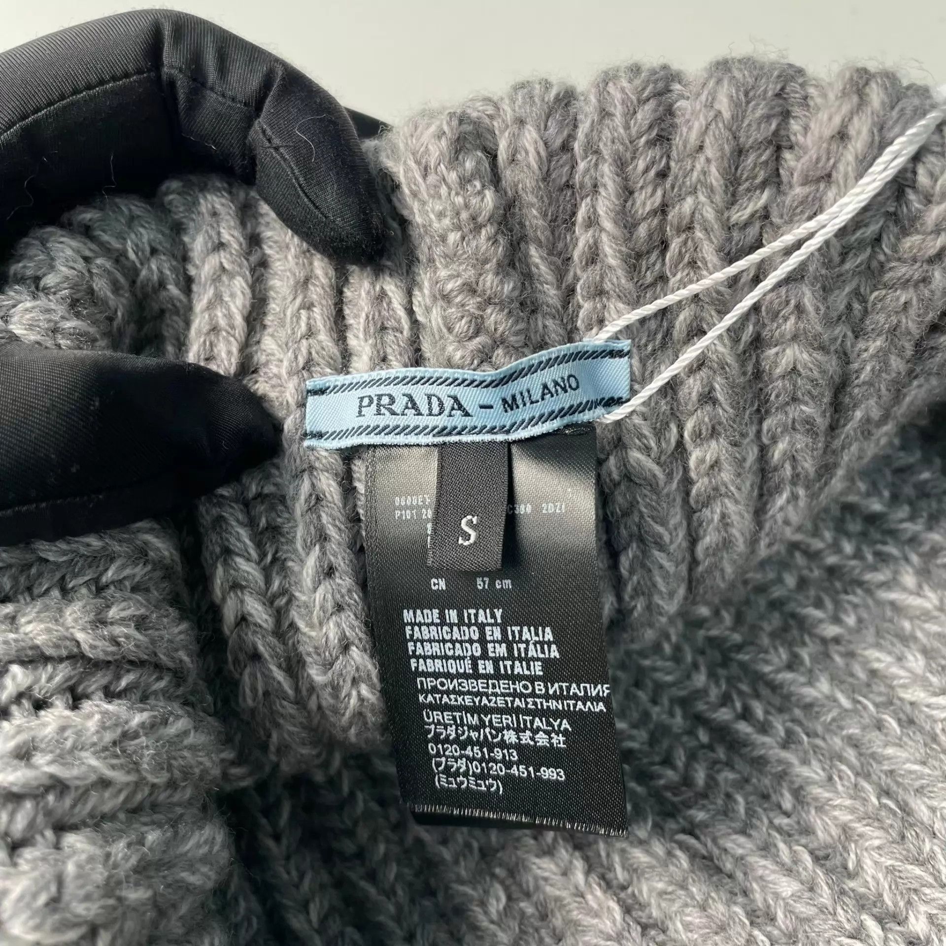 Prada Prada Gray Knit Beanie Size ONE SIZE - 5 Thumbnail