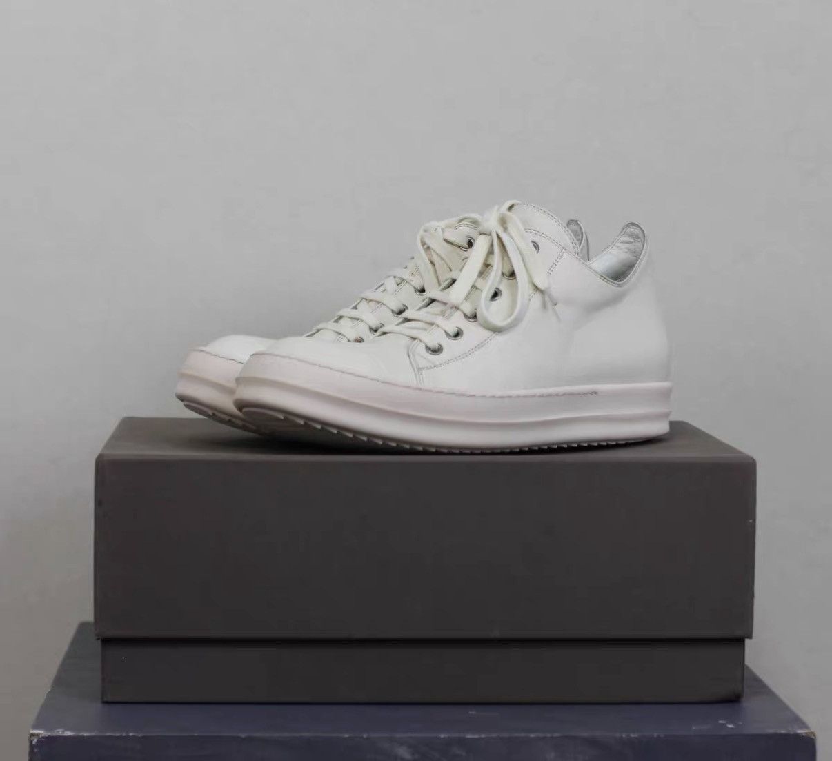 Rick Owens Rick Owens Leather "Milk" Bubble Converse-Inspired Sneakers Size US 7 / EU 40 - 1 Thumbnail