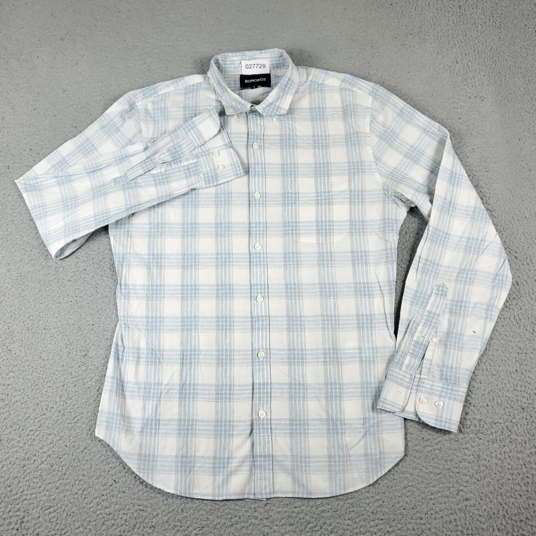 Bonobos Bonobos Button-Up Shirt Mens Large Blue Plaid Long Sleeve Casual Outdoor Regular Fit Size US L / EU 52-54 / 3 - 2 Thumbnail