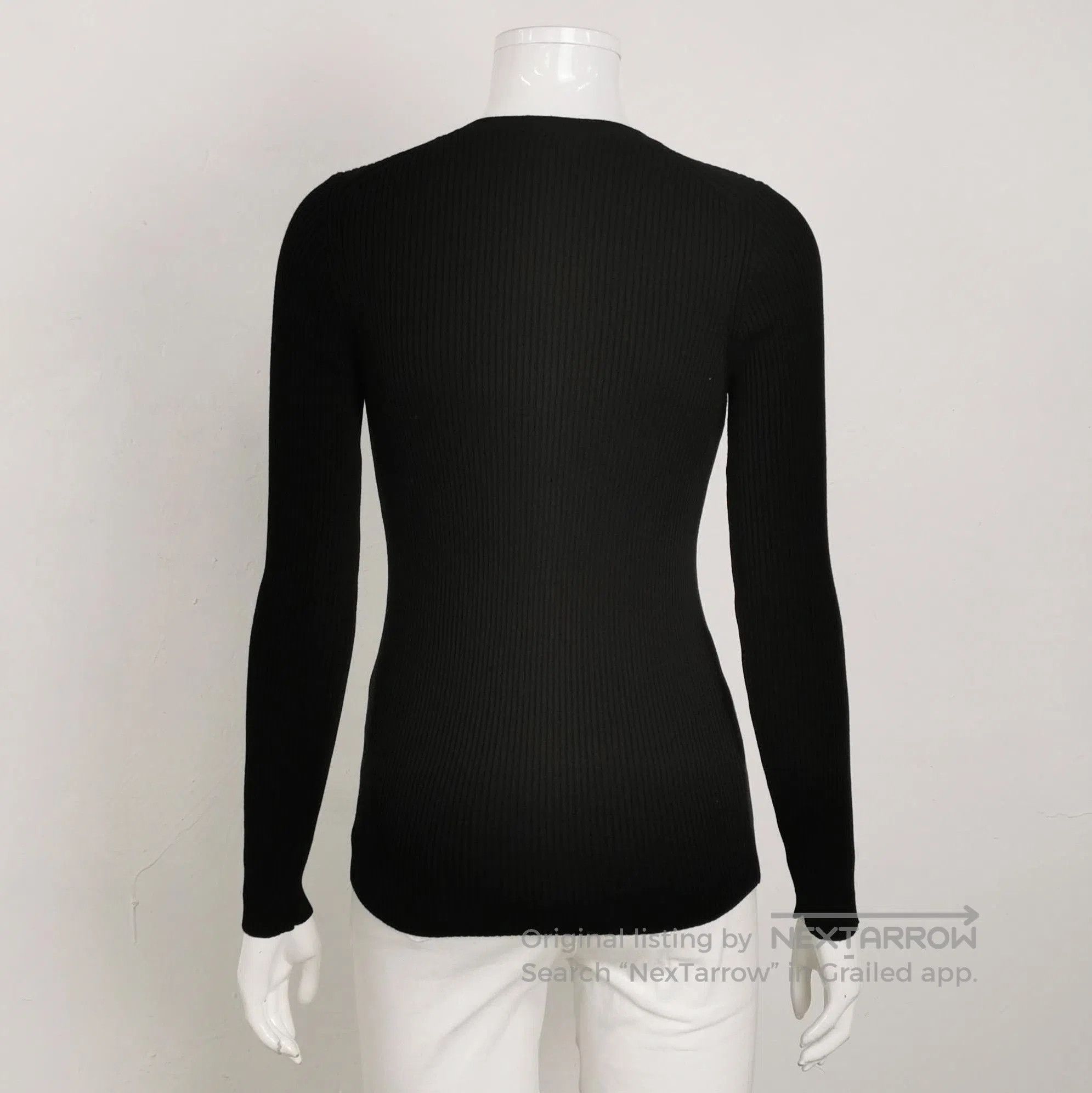 Prada Prada Black Ribbed Knit Long Sleeve Top . Size S / US 4 / IT 40 - 2 Thumbnail