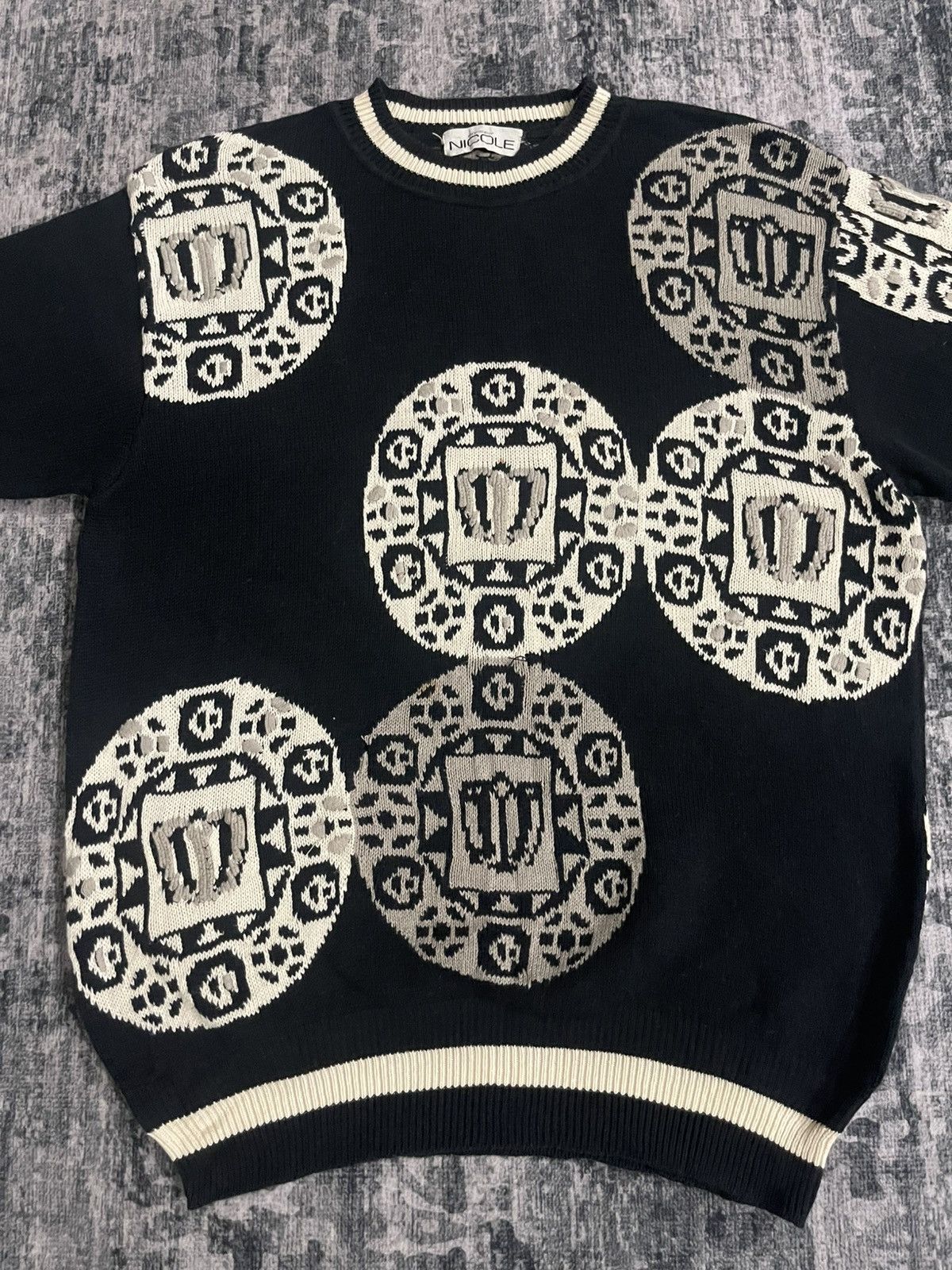 Japanese Brand Vintage Monsieur Nicole ShortSleeve Knit Size L / US 10 / IT 46 - 5 Thumbnail