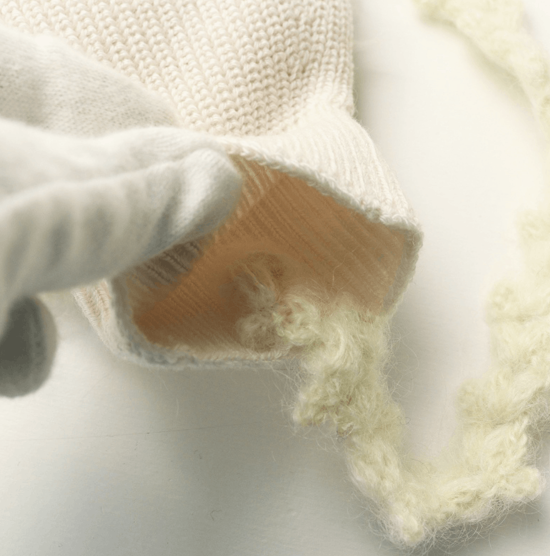 Comme des Garcons tao COMME des GARCONS x BATONER Wool Knit Gloves White Size ONE SIZE - 2 Thumbnail